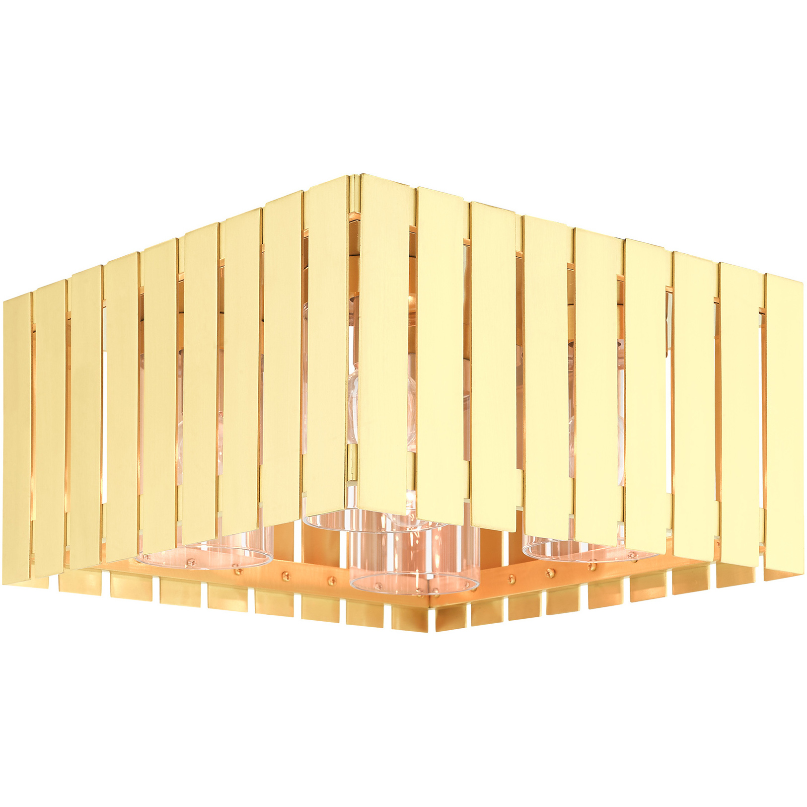 Greenwich 4 Light 13 inch Satin Brass Large Outdoor Flush Mount