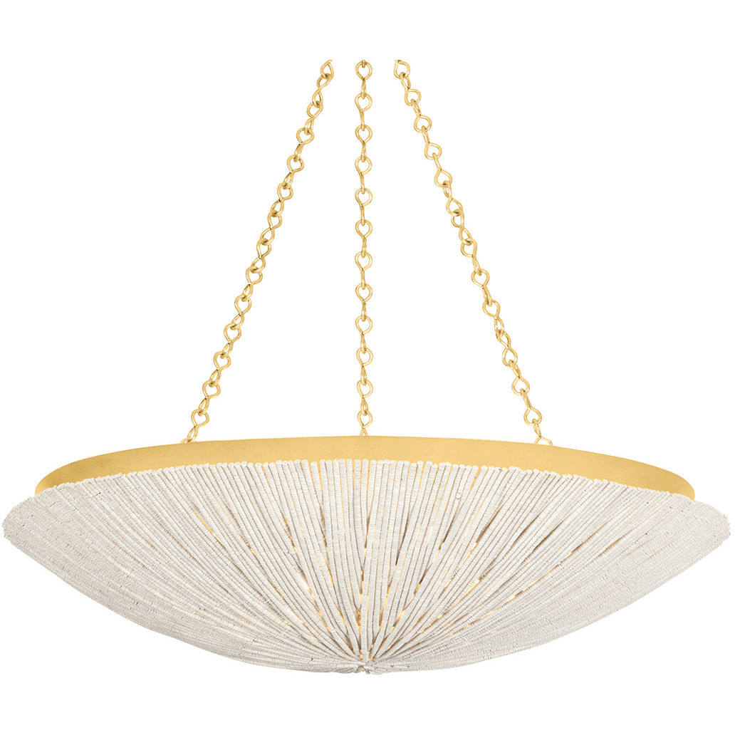Summerside 6 Light 37 inch Vintage Gold Leaf Pendant Ceiling Light