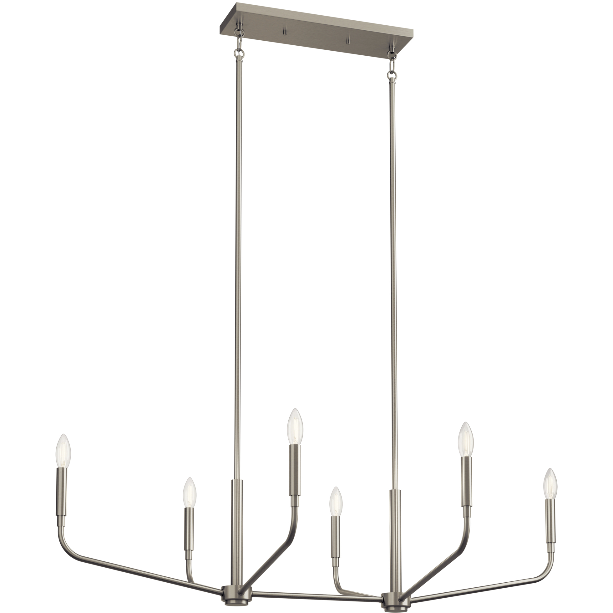 Madden 6 Light 17.75 inch Brushed Nickel Chandelier Linear Ceiling Light, Double