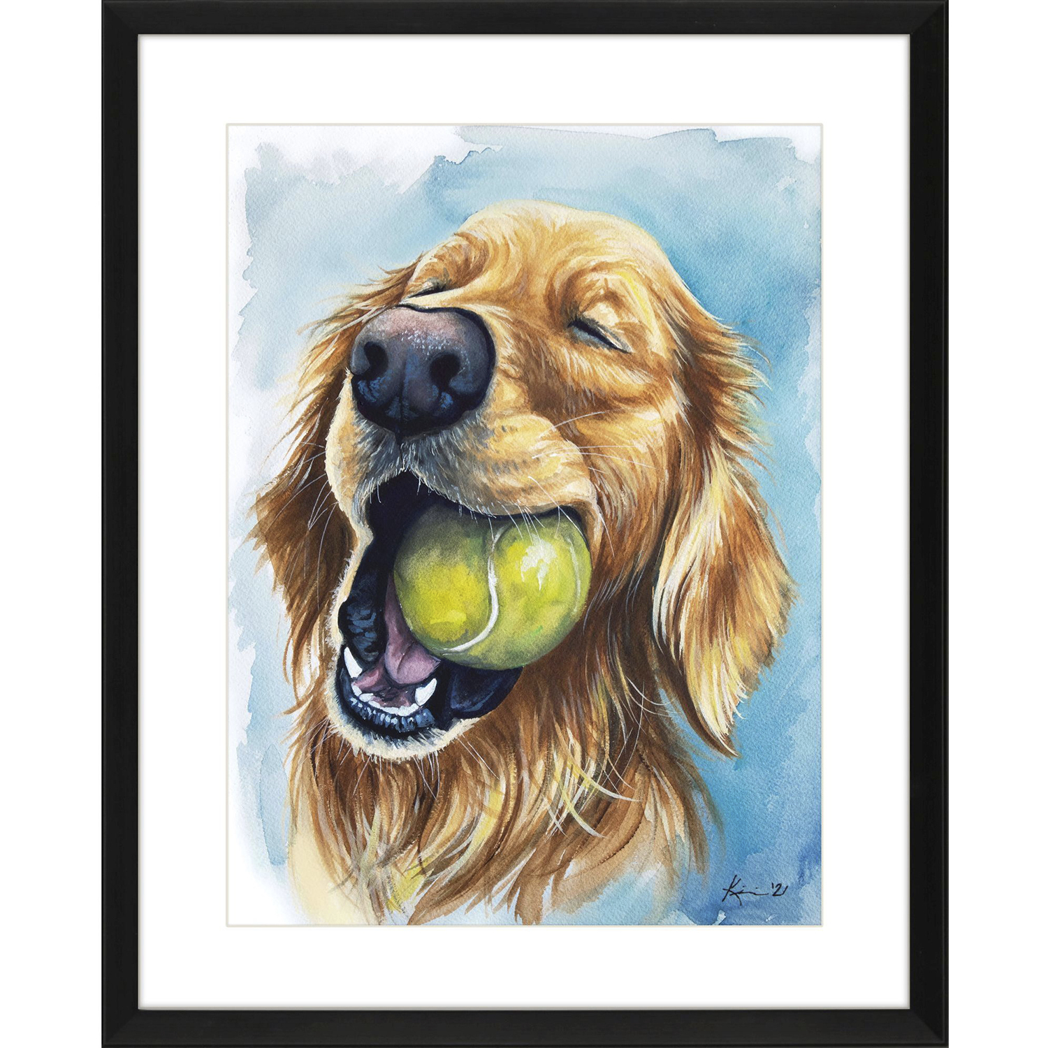 Ball is Life Yellow and Blue Framed Art, Propac