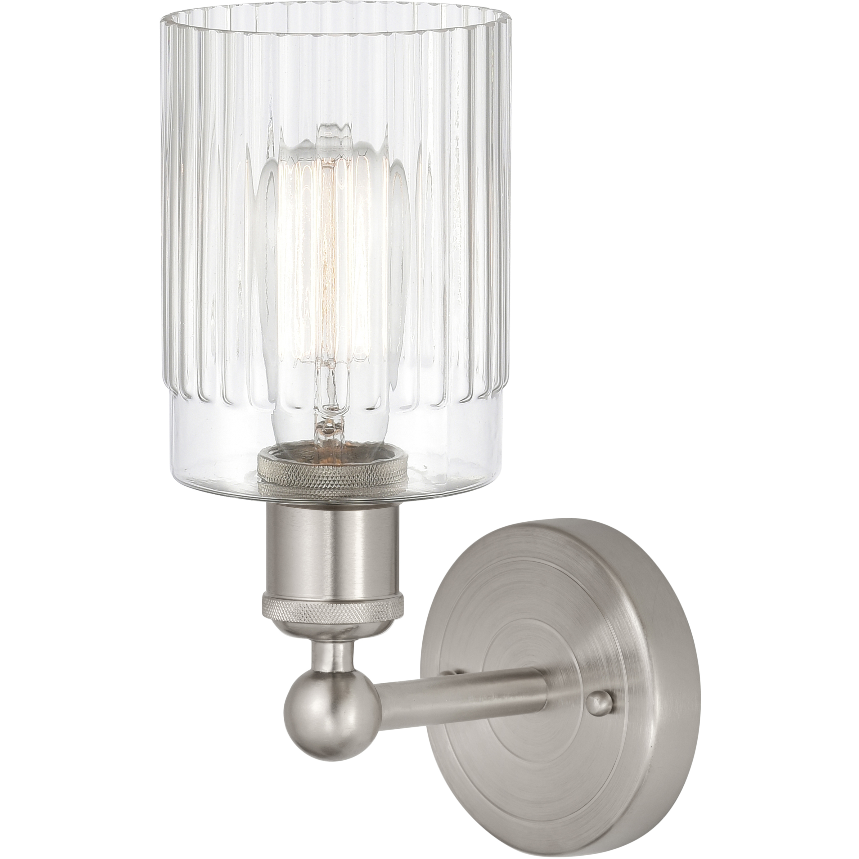 Edison Hadley 1 Light 5 inch Brushed Satin Nickel Sconce Wall Light in Clear Glass