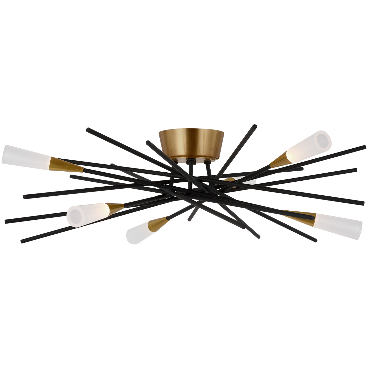 Chapman & Myers Stellar LED 28 inch Matte Black and Antique Brass Flush Mount Ceiling Light