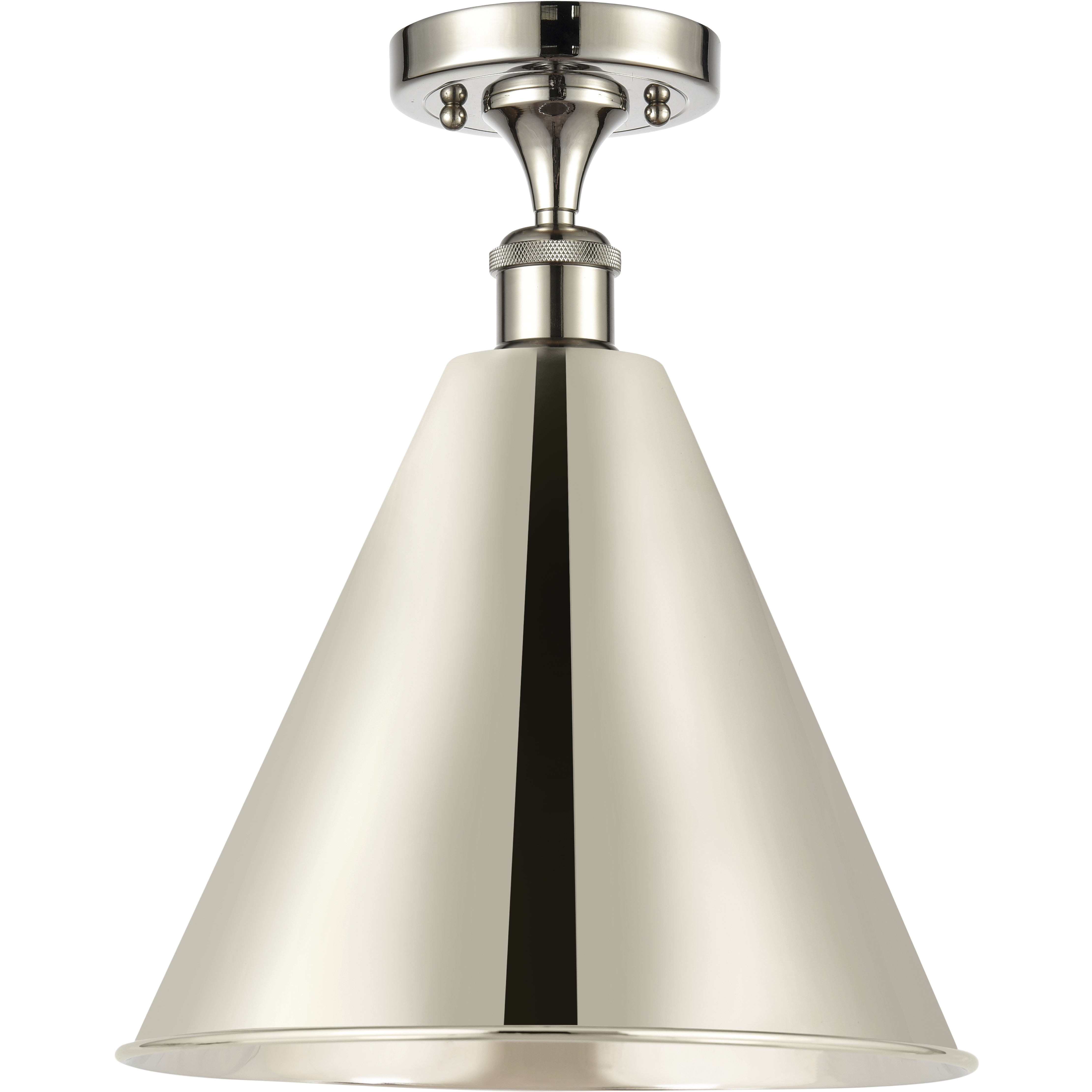 Ballston Cone LED 16 inch Polished Nickel Semi-Flush Mount Ceiling Light