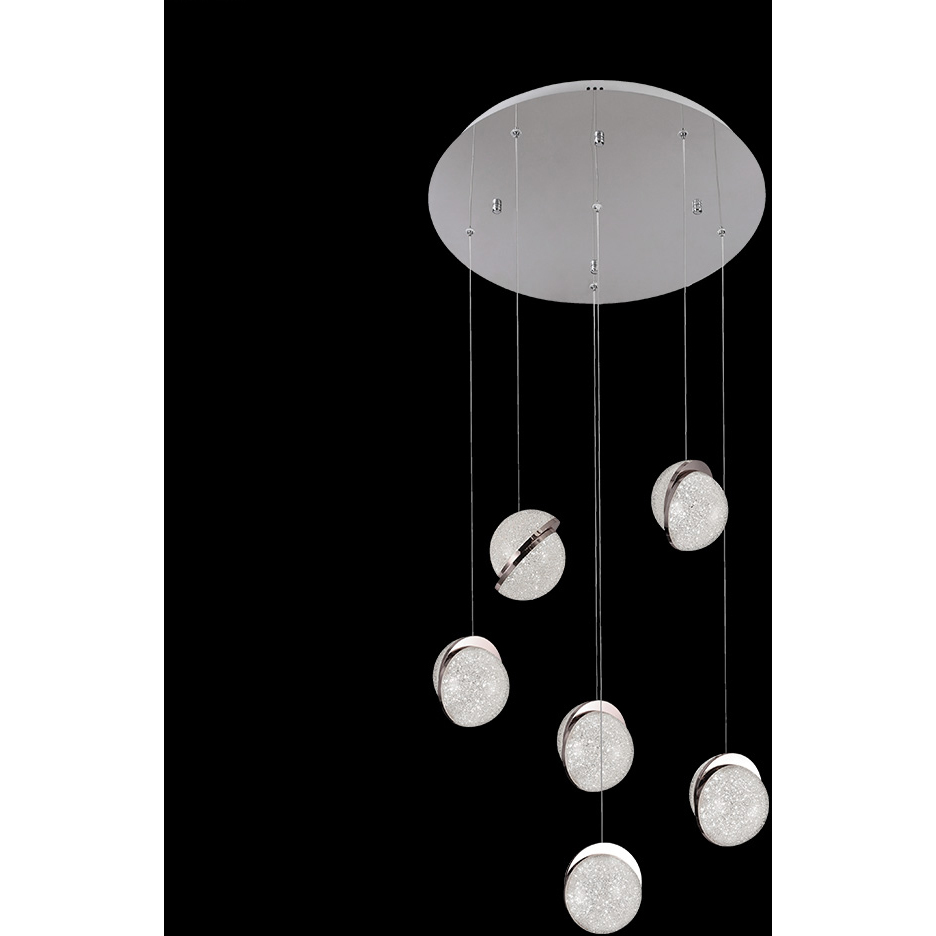 Crystal Ice LED 20 inch Silver Chandelier Ceiling Light