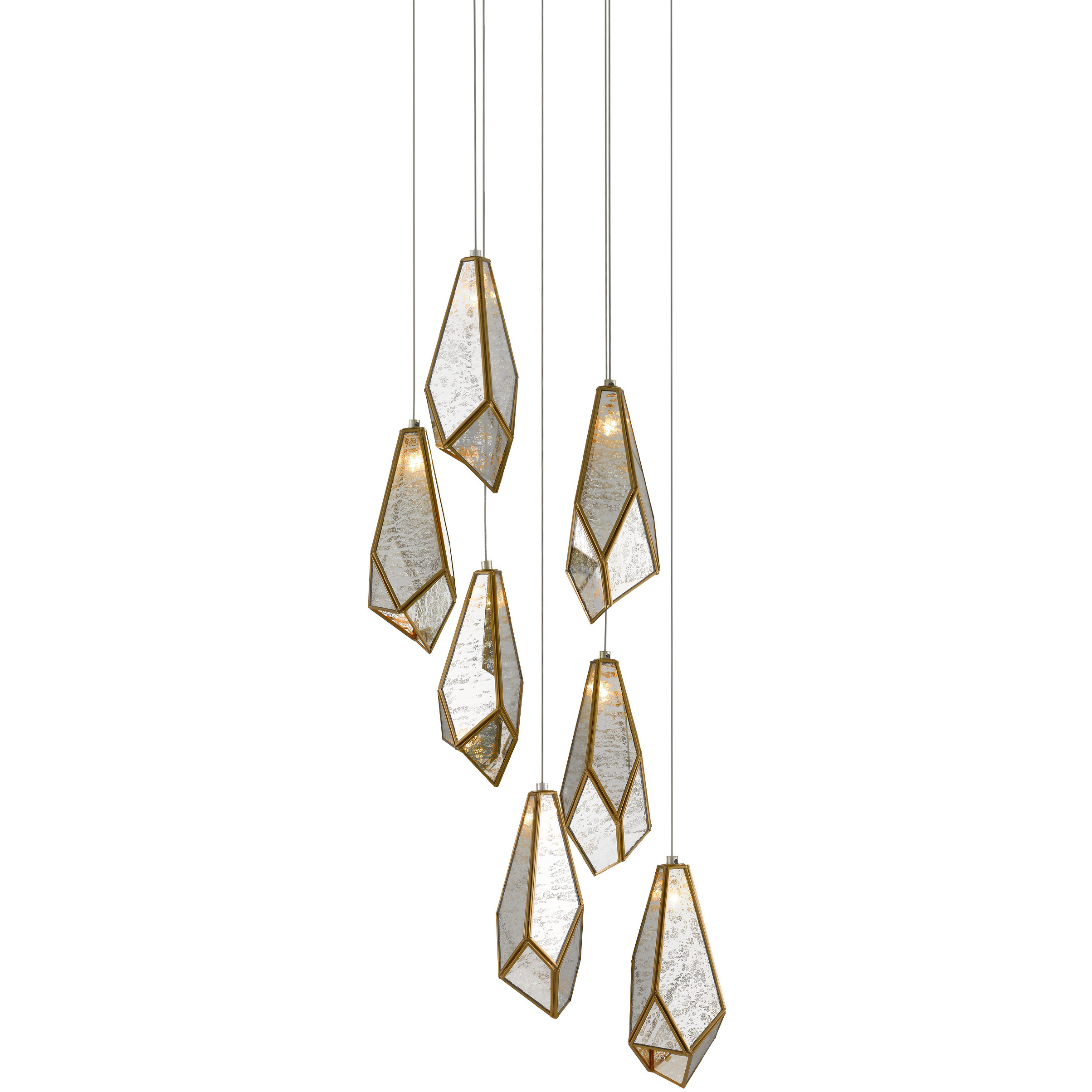 Glace 7 Light 15 inch Silver Multi-Drop Pendant Ceiling Light