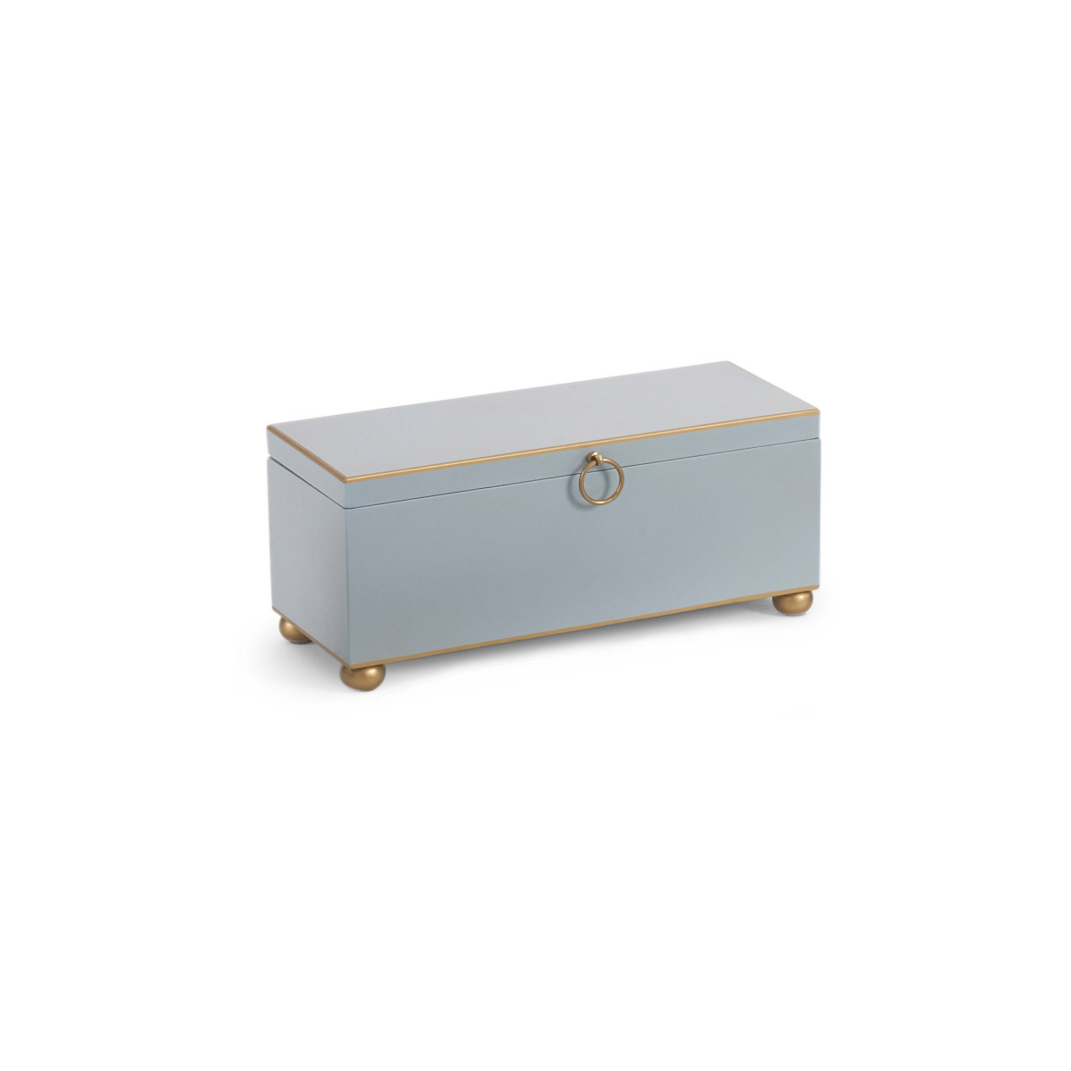 Chelsea House 14 inch Pastel Blue/Gold/Polished Brass Decorative Box