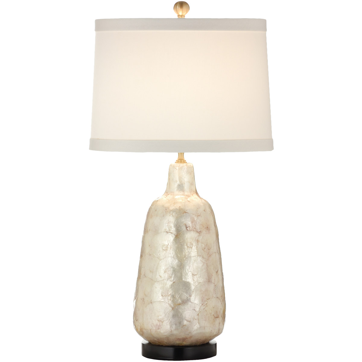 Waterfront 27 inch 100 watt Natural Capiz Table Lamp Portable Light