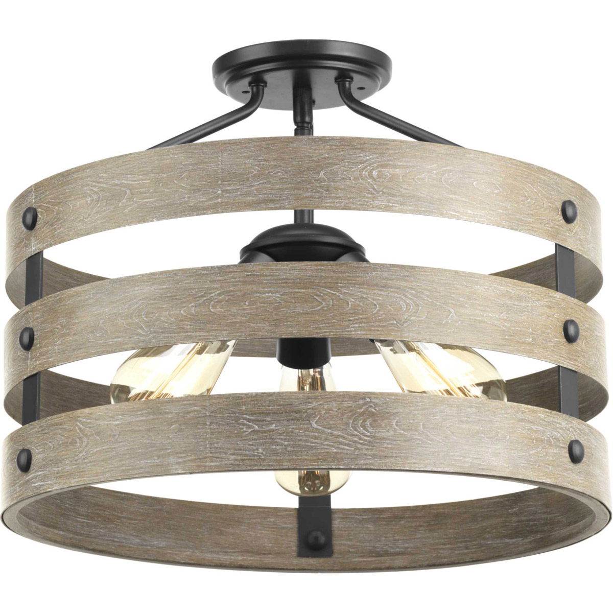 Gulliver 3 Light 17 inch Graphite Semi-Flush Mount Convertible Ceiling Light