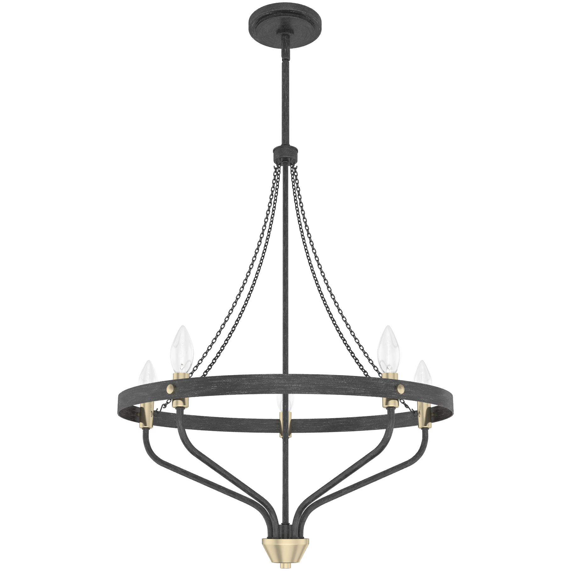 Merlin 5 Light 20.25 inch Noble Bronze Chandelier Ceiling Light