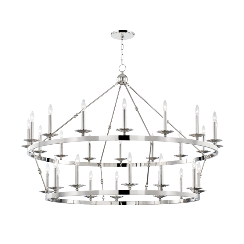 Allendale 28 Light 58 inch Polished Nickel Chandelier Ceiling Light