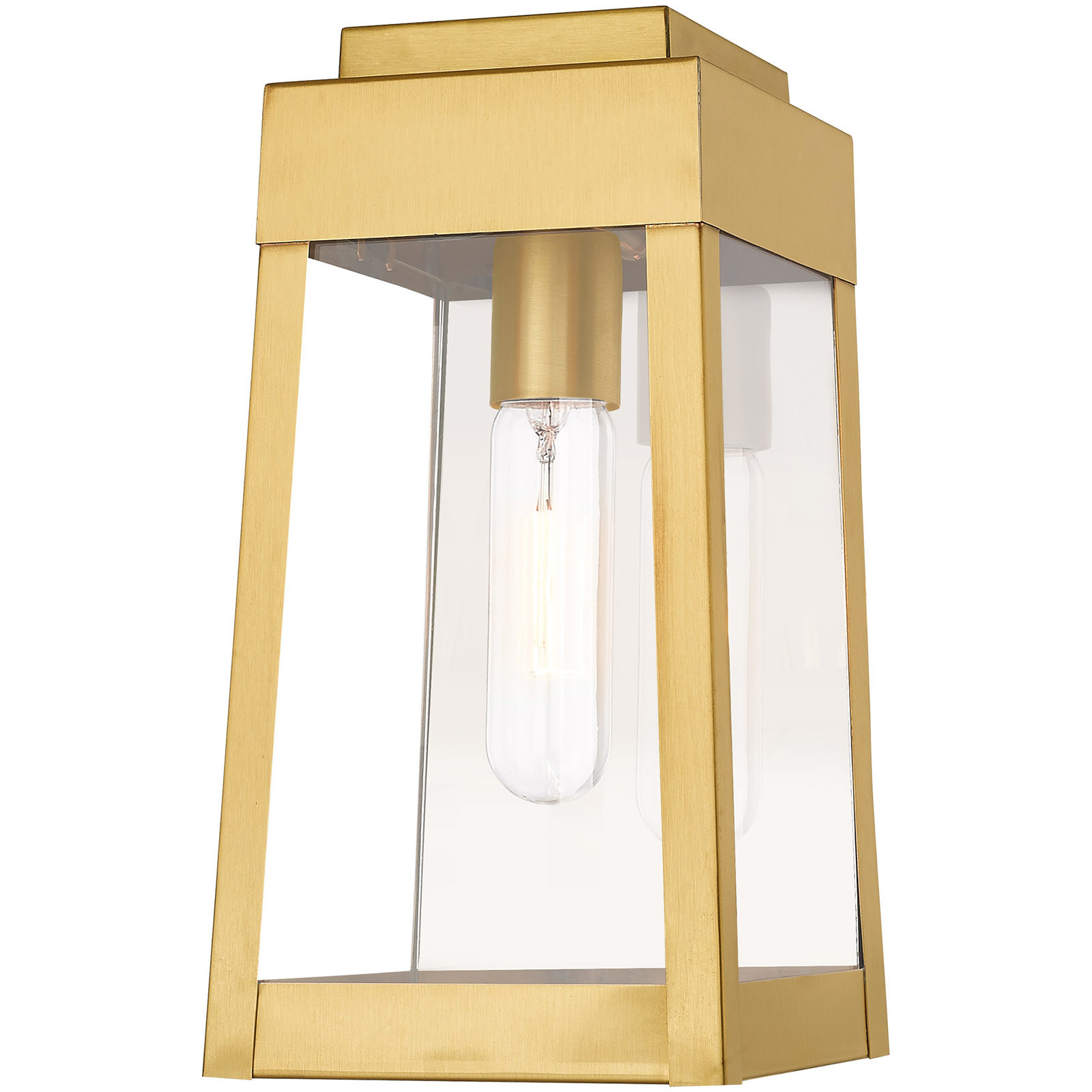 Oslo 1 Light 12 inch Satin Brass Outdoor Wall Lantern