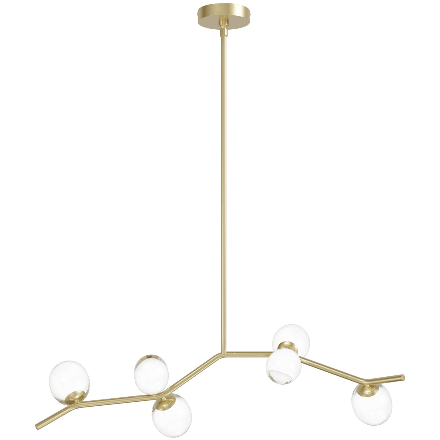 Hampton LED 10 inch Brushed Brass Chandelier Ceiling Light in Clear Glass