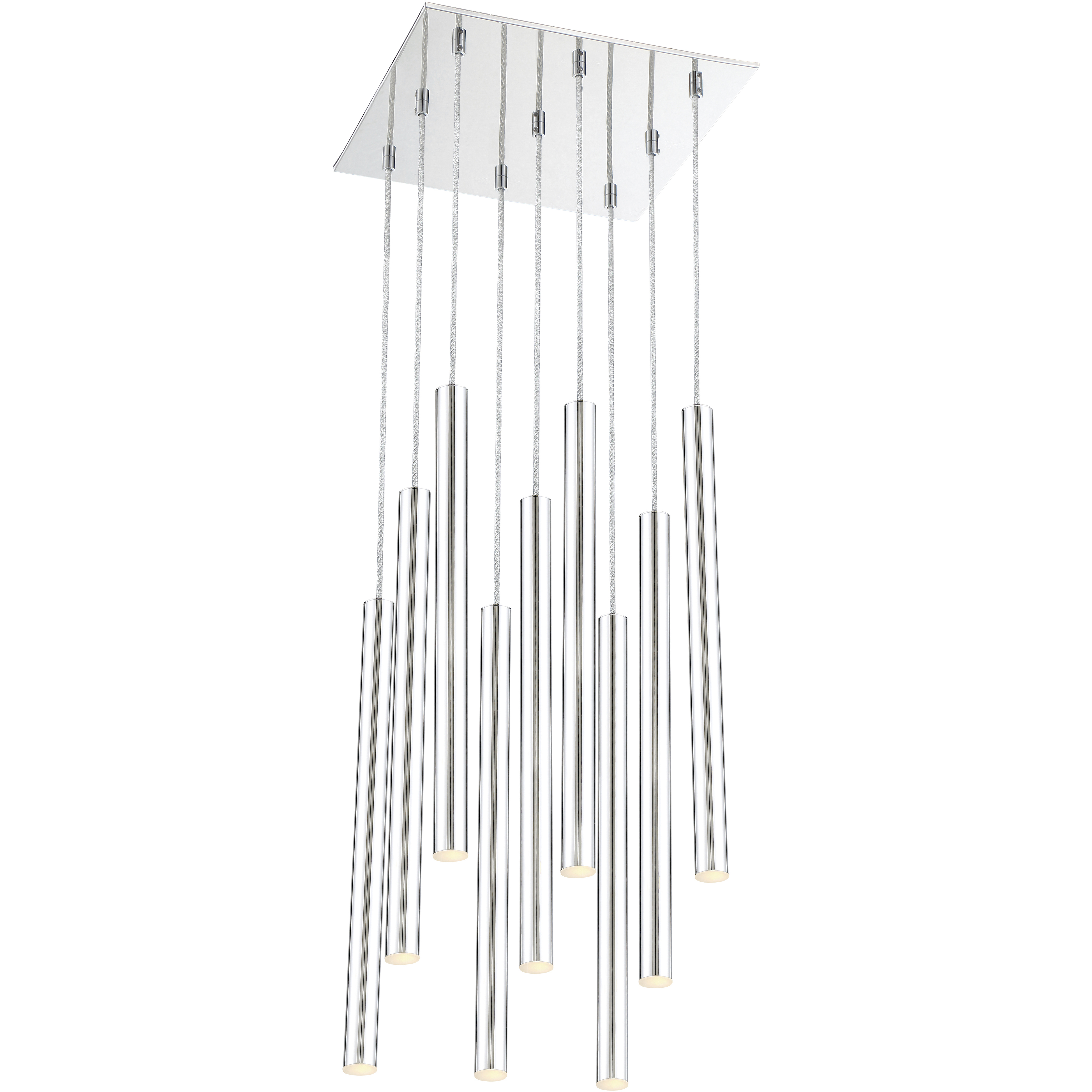 Forest LED 14 inch Chrome Chandelier Ceiling Light in Chrome Steel