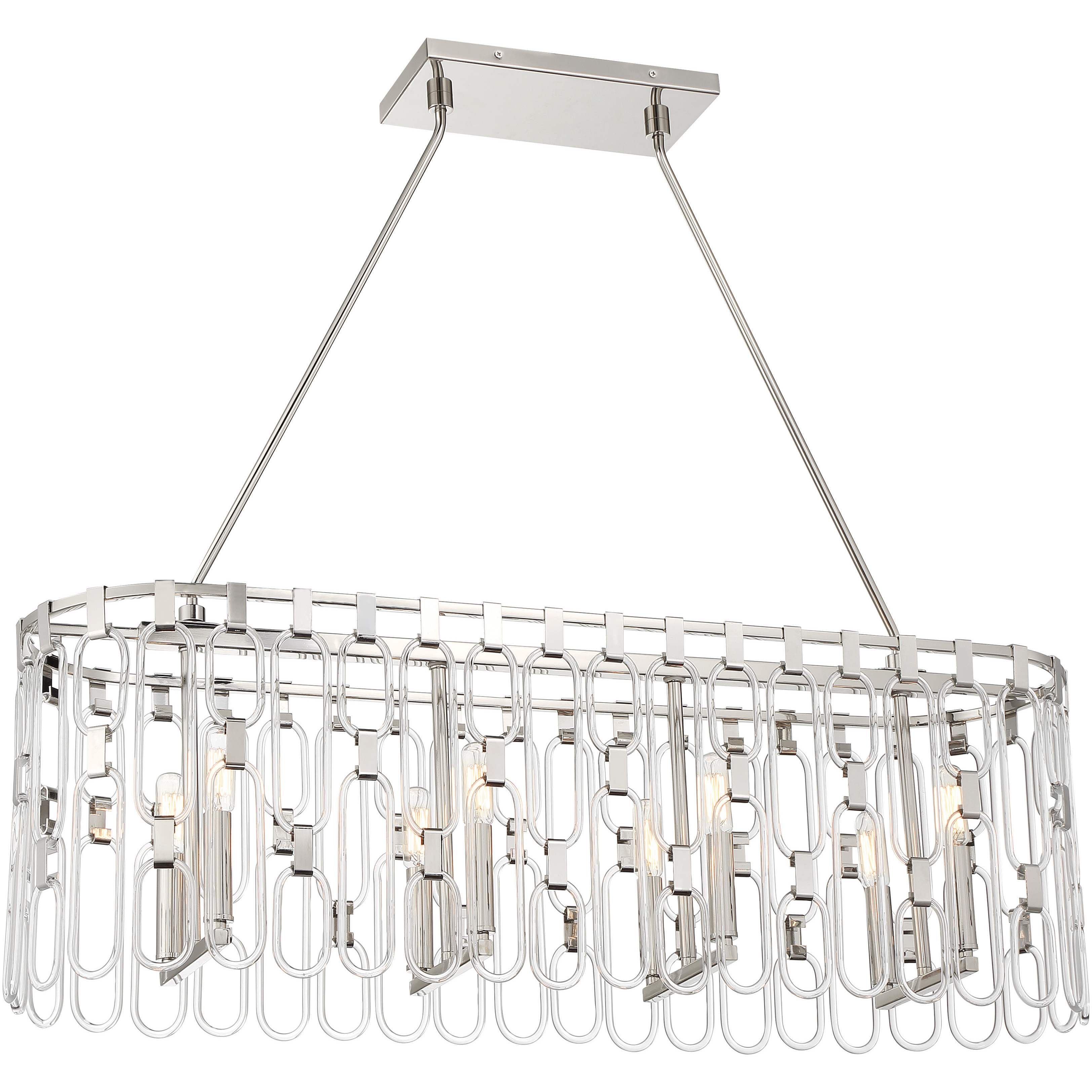 Charming 8 Light 36.13 inch Polished Nickel Island Light Ceiling Light