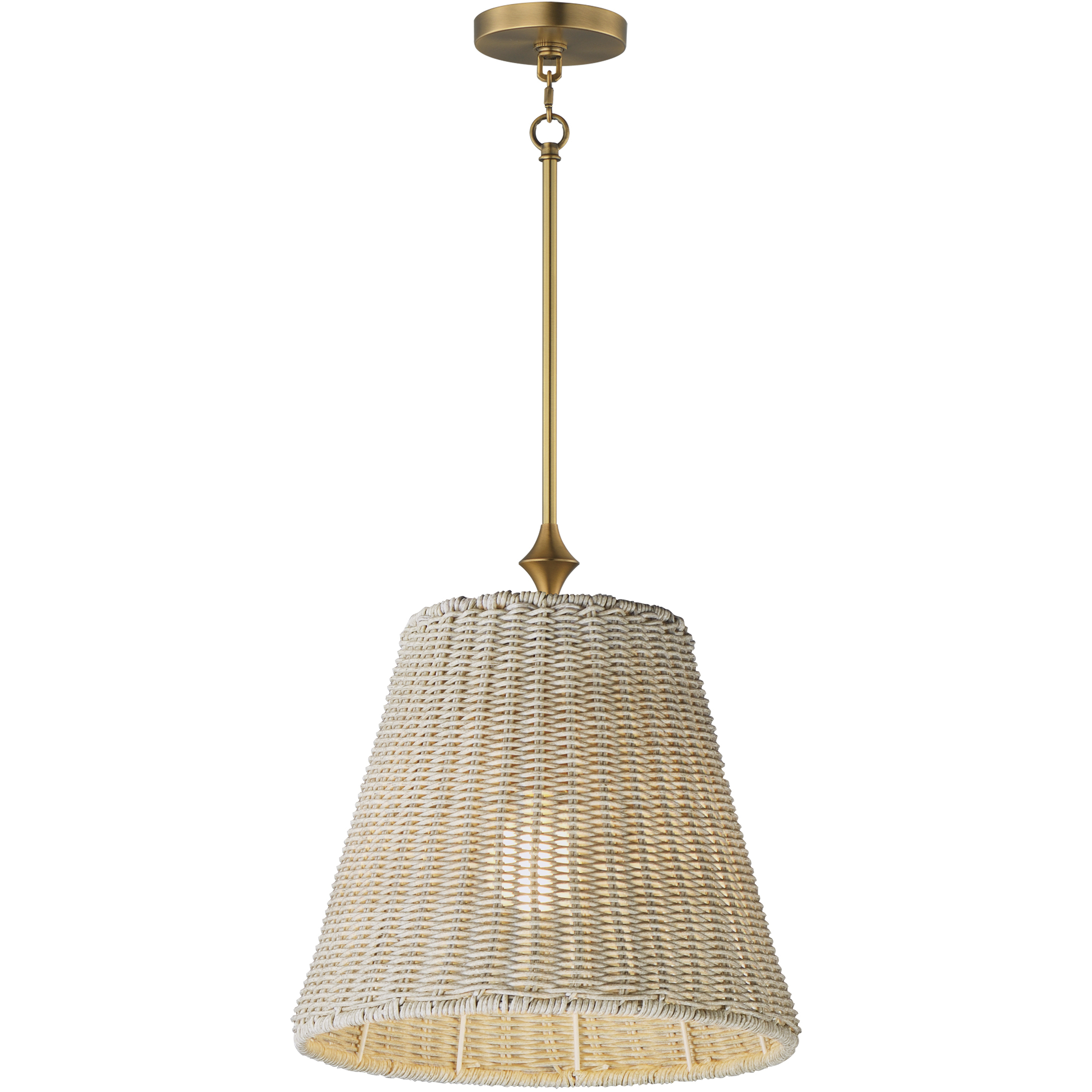Baja 1 Light 12 inch Natural Aged Brass Single Pendant Ceiling Light