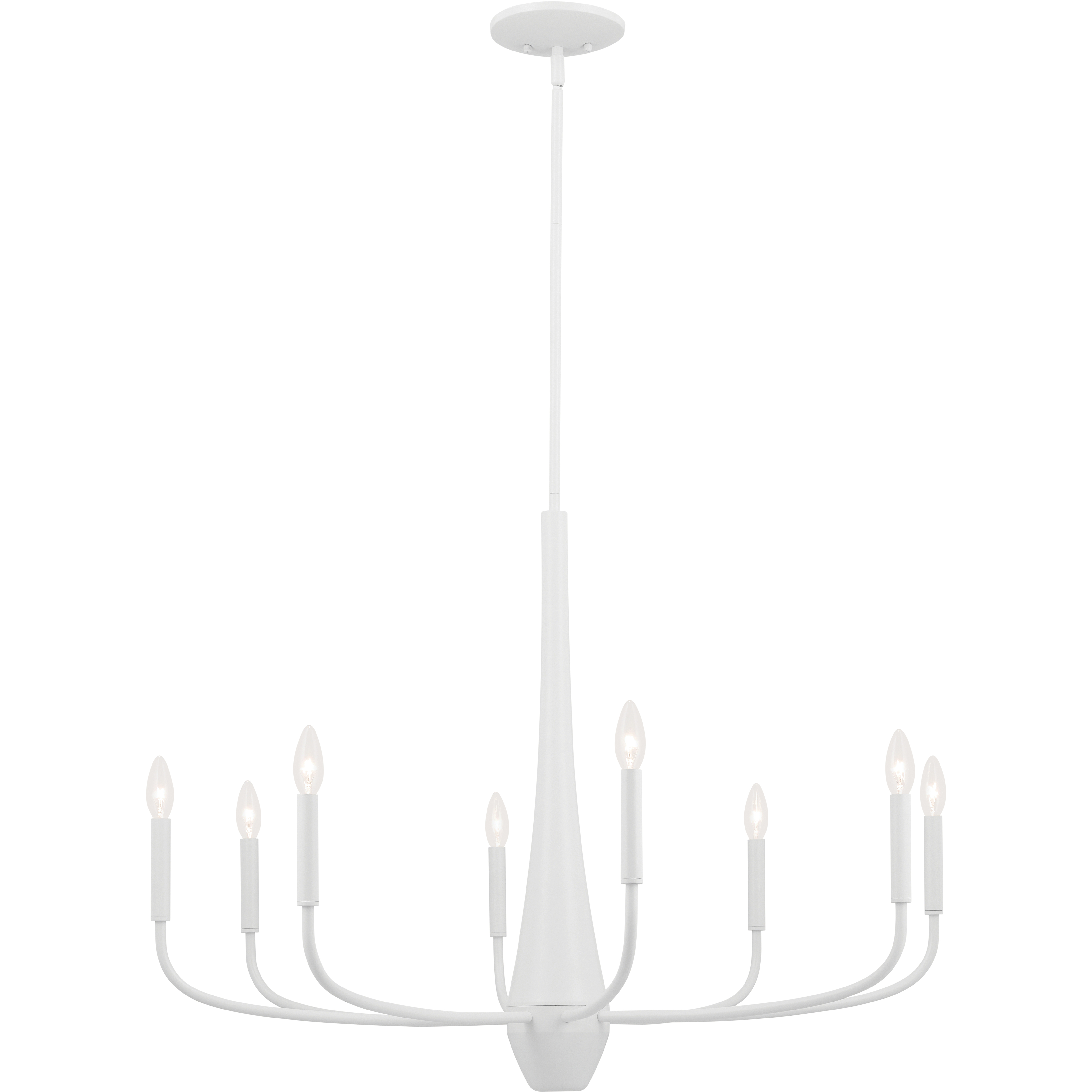 Deela LED 36 inch White Chandelier Ceiling Light