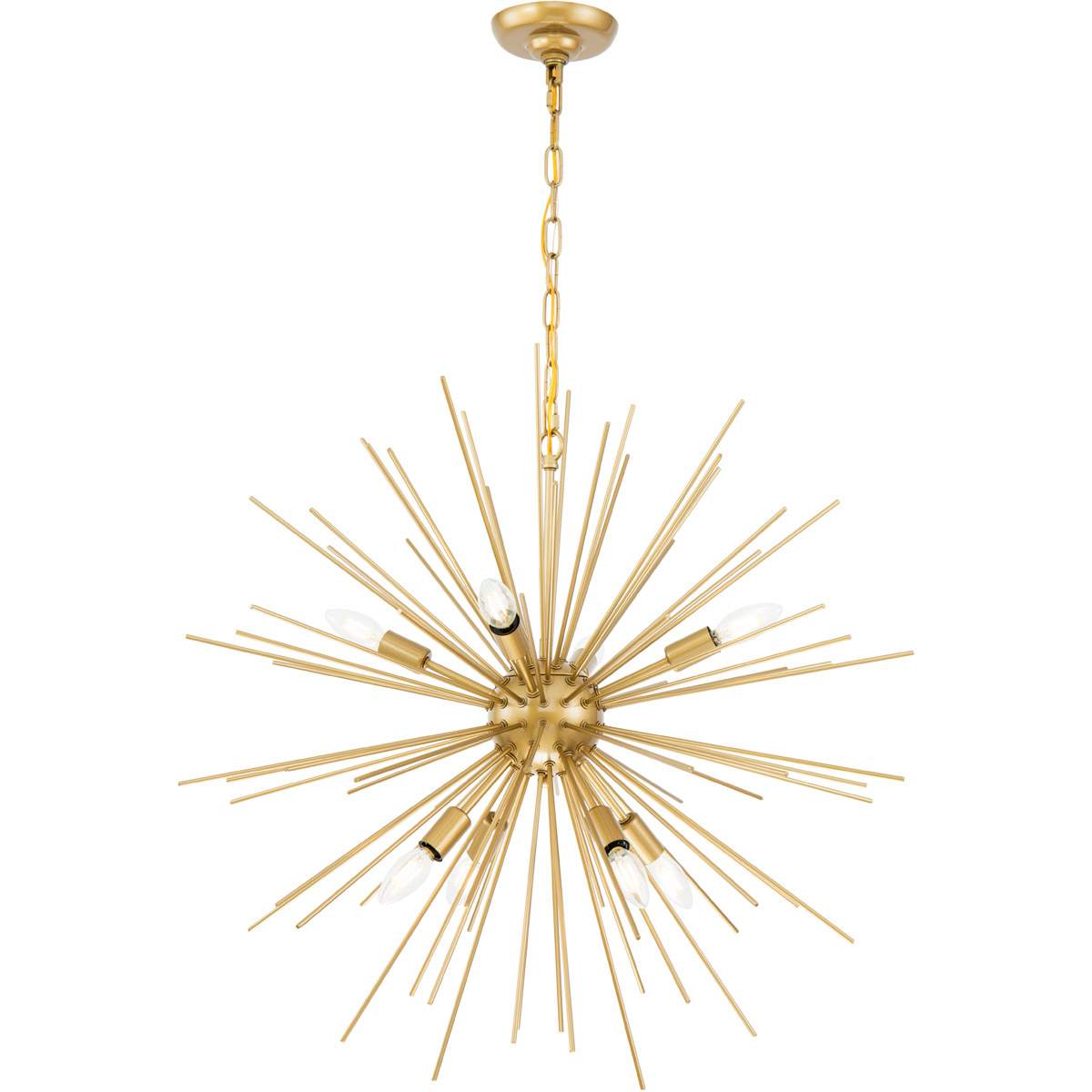 Timber 8 Light 30 inch Brass Pendant Ceiling Light