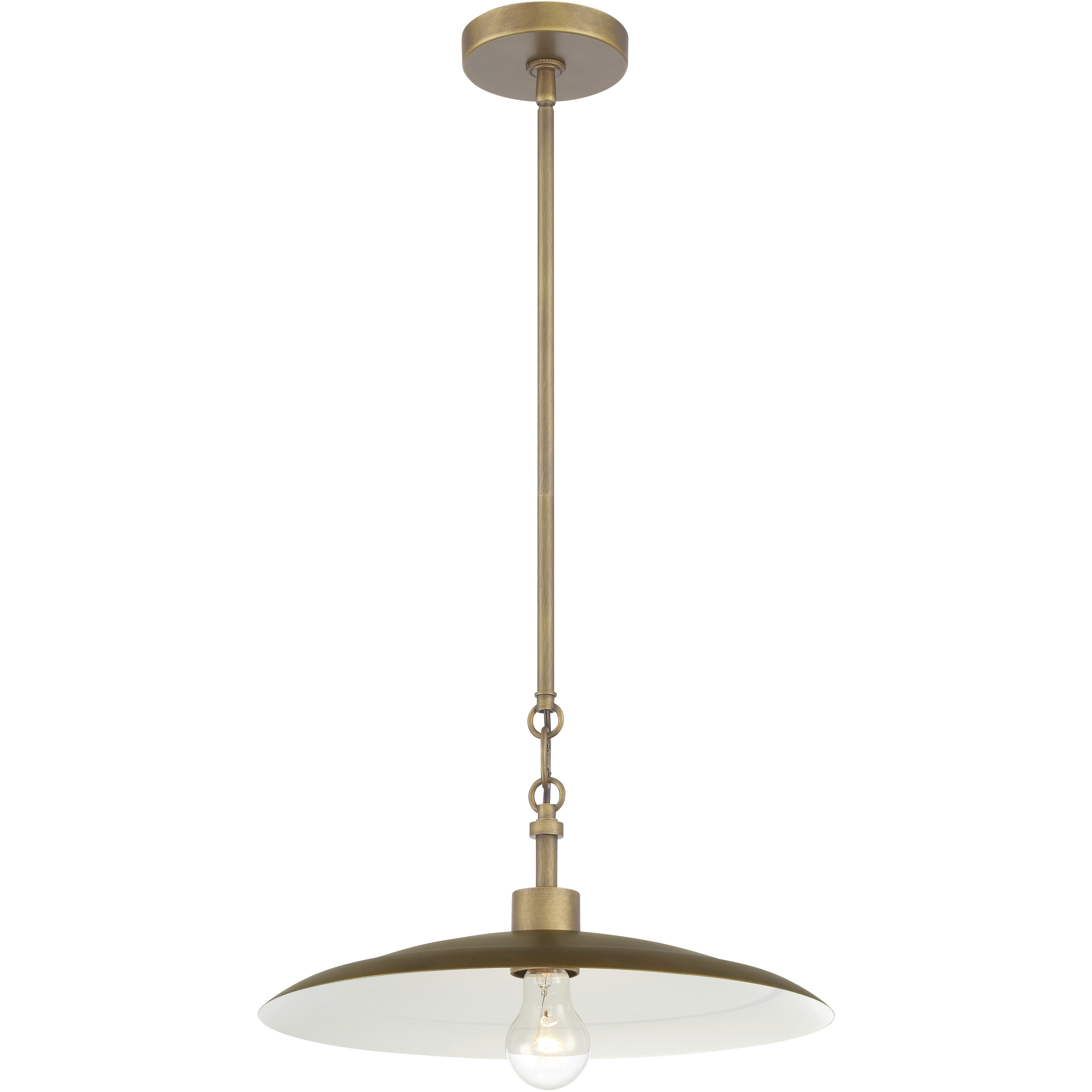MinkaLavery 296741 York 1 Light 16 inch Natural Brass Pendant Ceiling