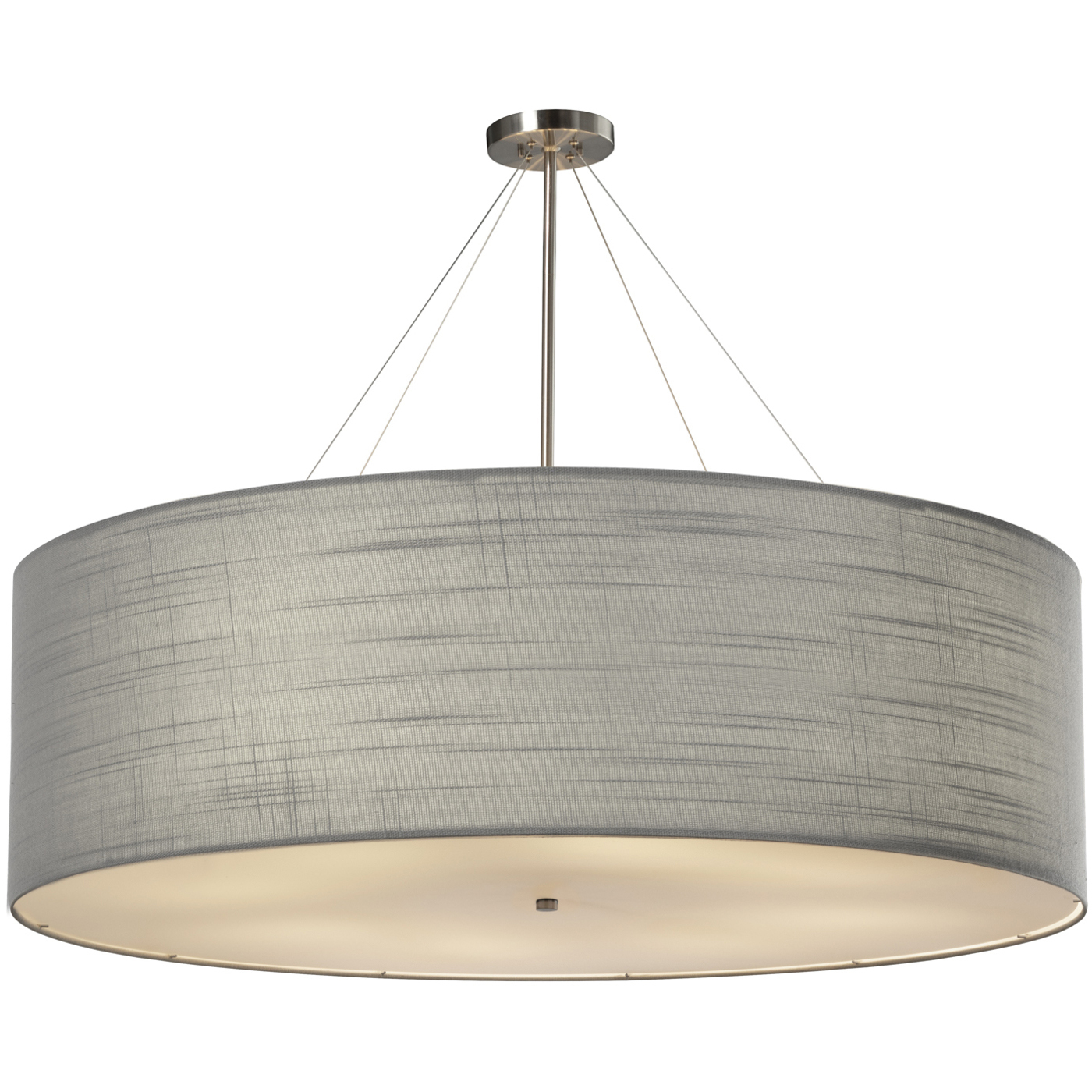 Textile LED 48 inch Brushed Nickel Pendant Ceiling Light
