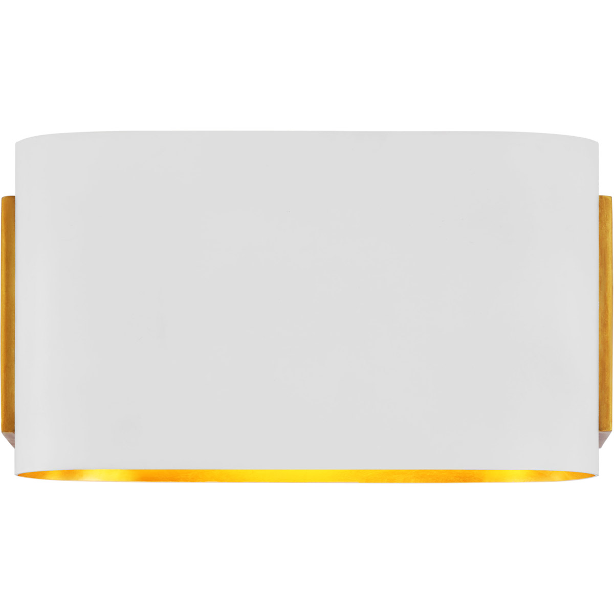 AERIN Nella LED 11 inch Hand-Rubbed Antique Brass and Plaster White Oblong Sconce Wall Light, Small