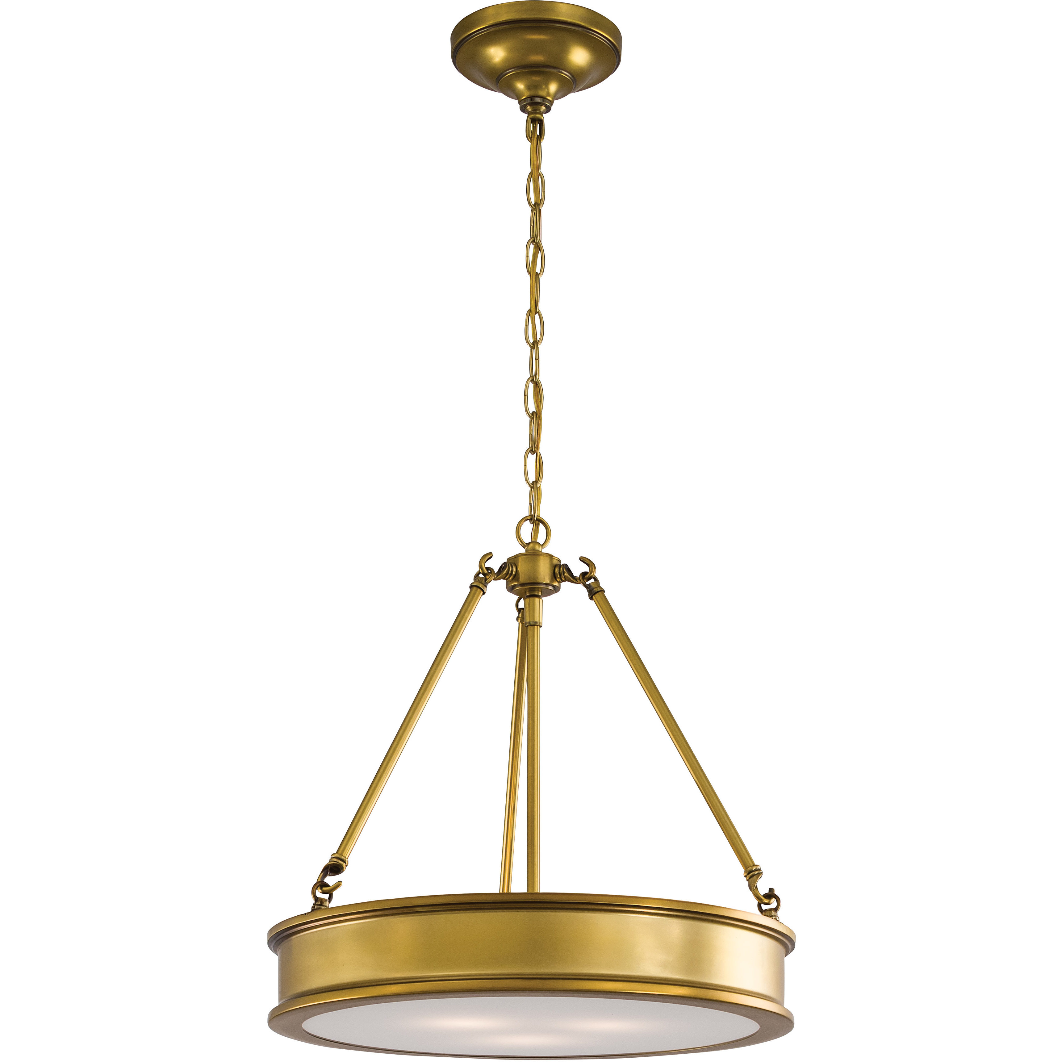 Harbour Point 3 Light 19 inch Liberty Gold Pendant Ceiling Light