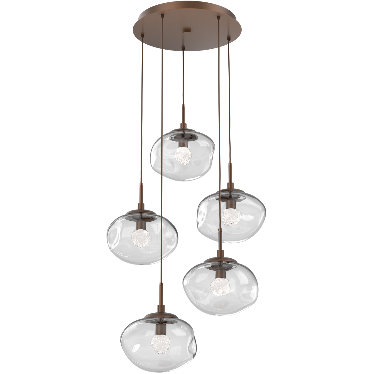 Nova LED LED Burnished Bronze Chandelier Ceiling Light, Round Multi-Pendant
