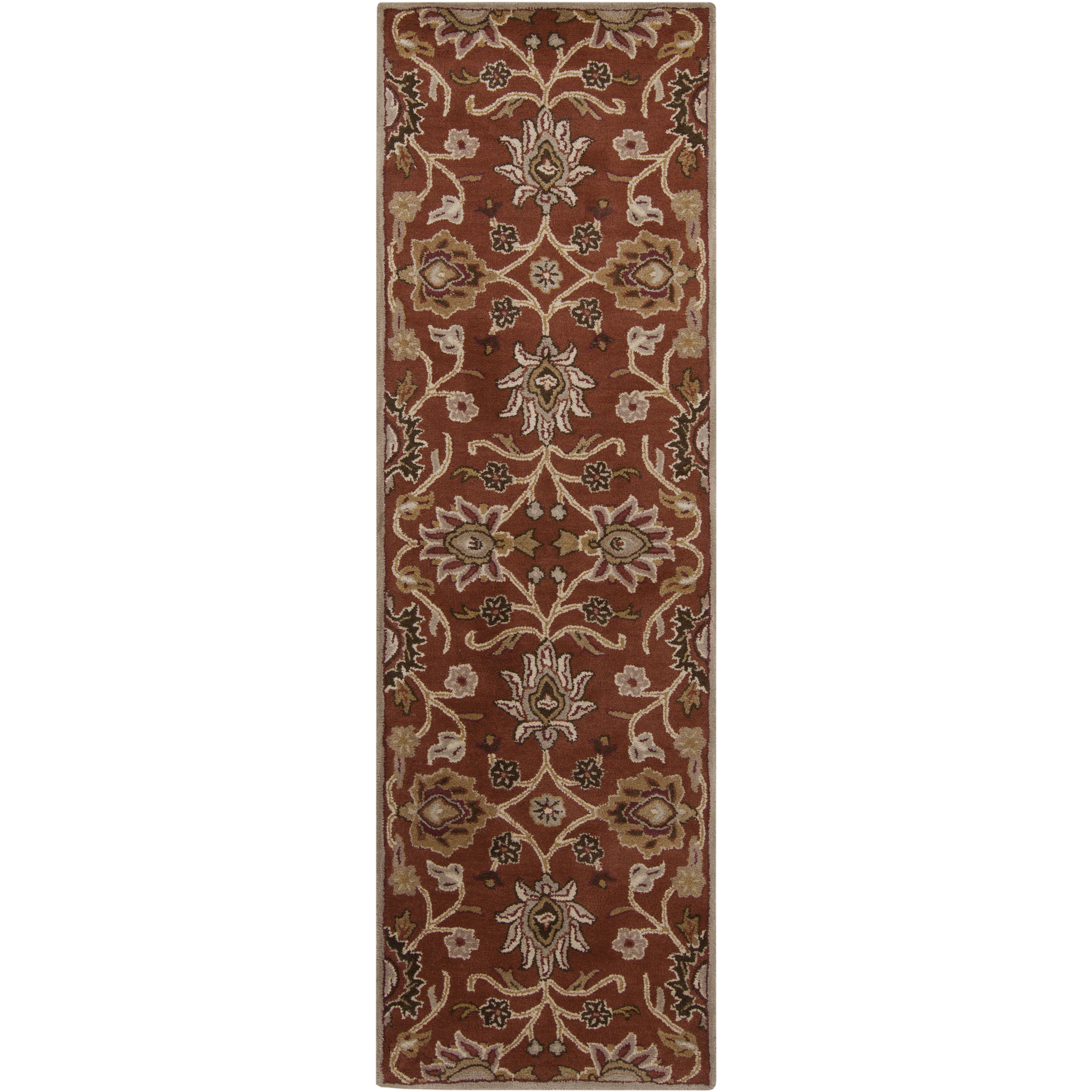 Amanda 96 X 30 inch Rust, Mustard, Taupe, Dark Brown, Burgundy Rug