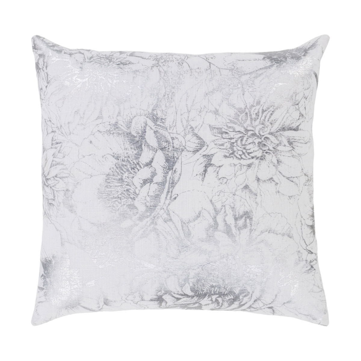 Crescent 18 X 18 inch White/Metallic - Silver Pillow Kit, Square