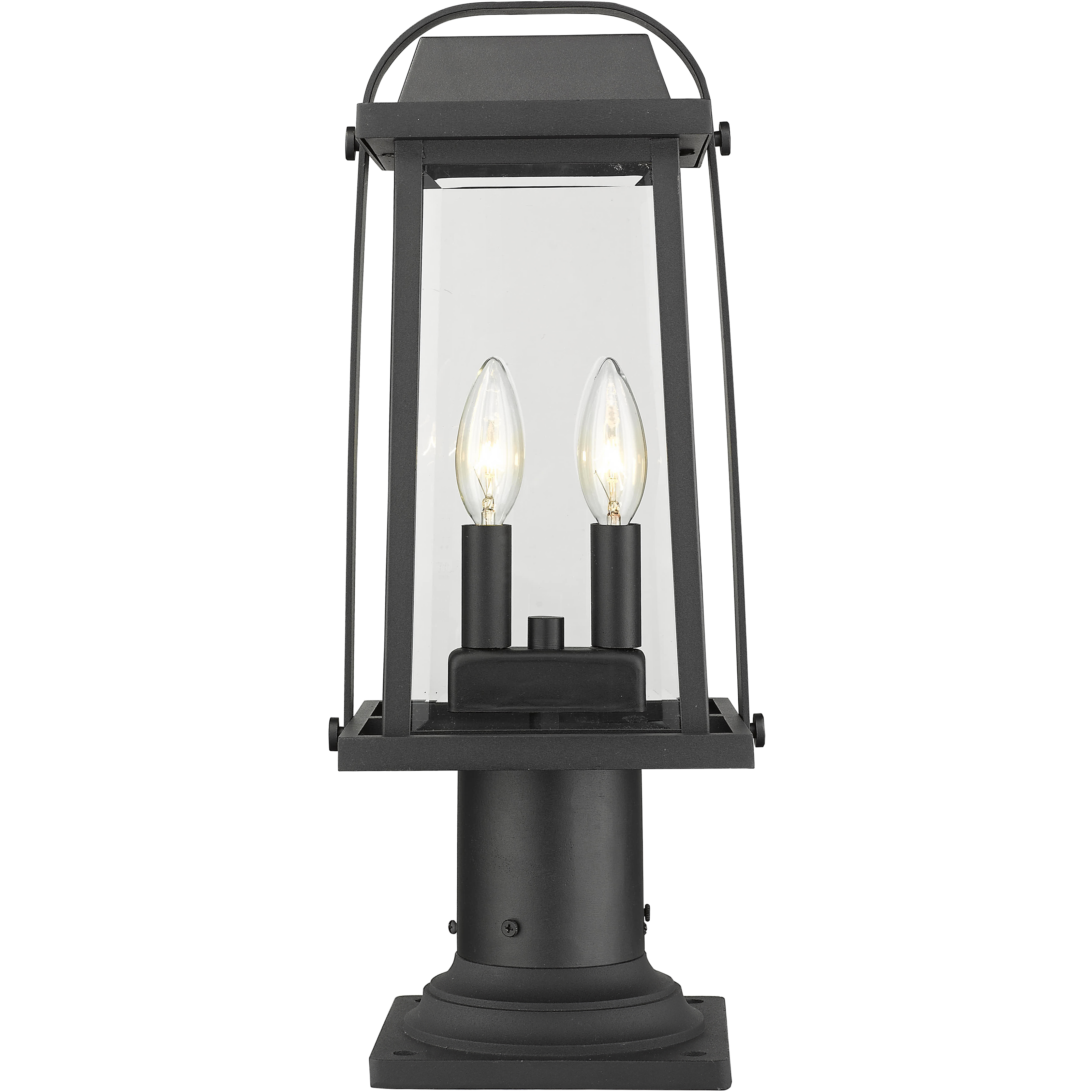 Millworks 2 Light 18.75 inch Black Outdoor Pier Mounted Fixture
