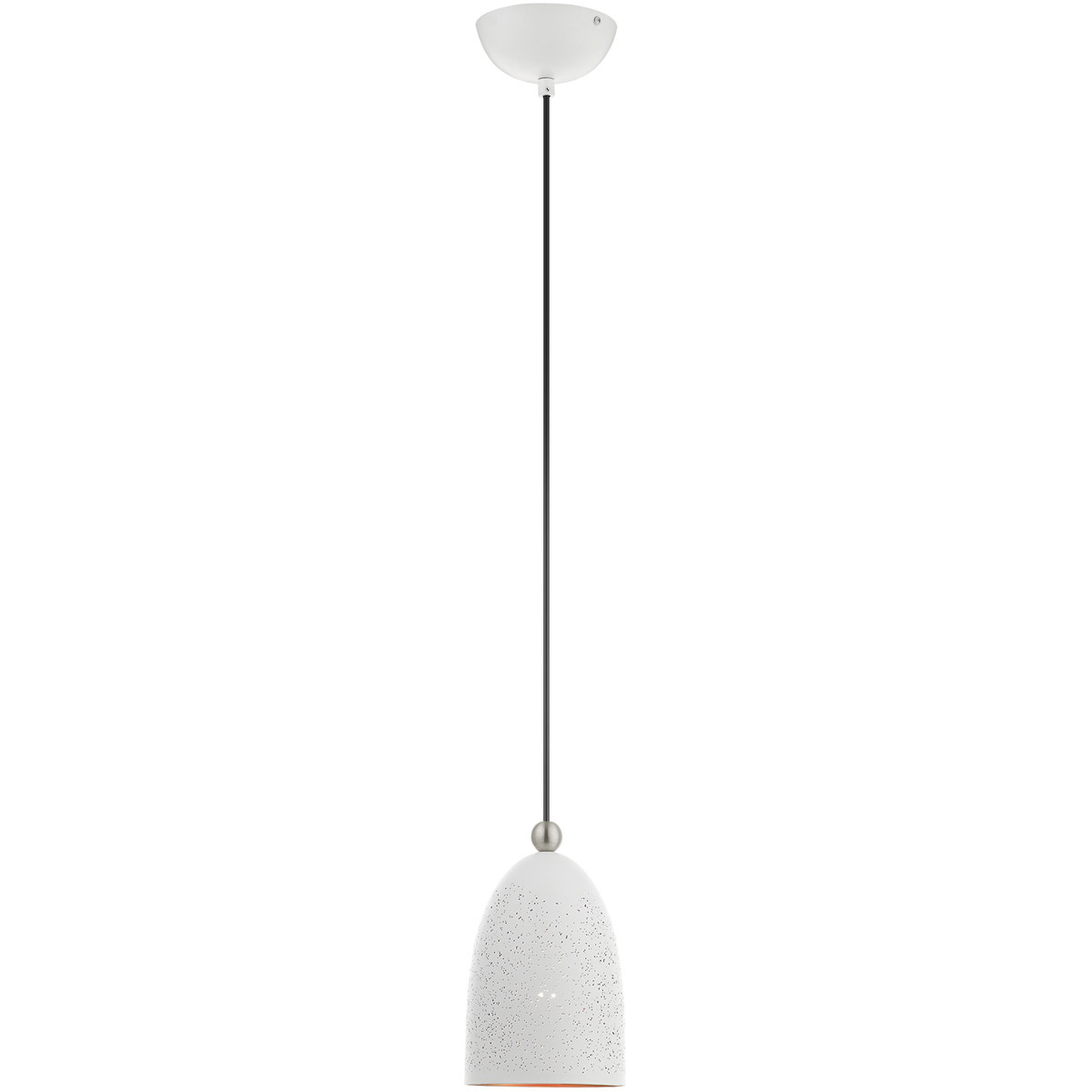 Arlington 1 Light 5.5 inch White with Brushed Nickel Accents Pendant Ceiling Light