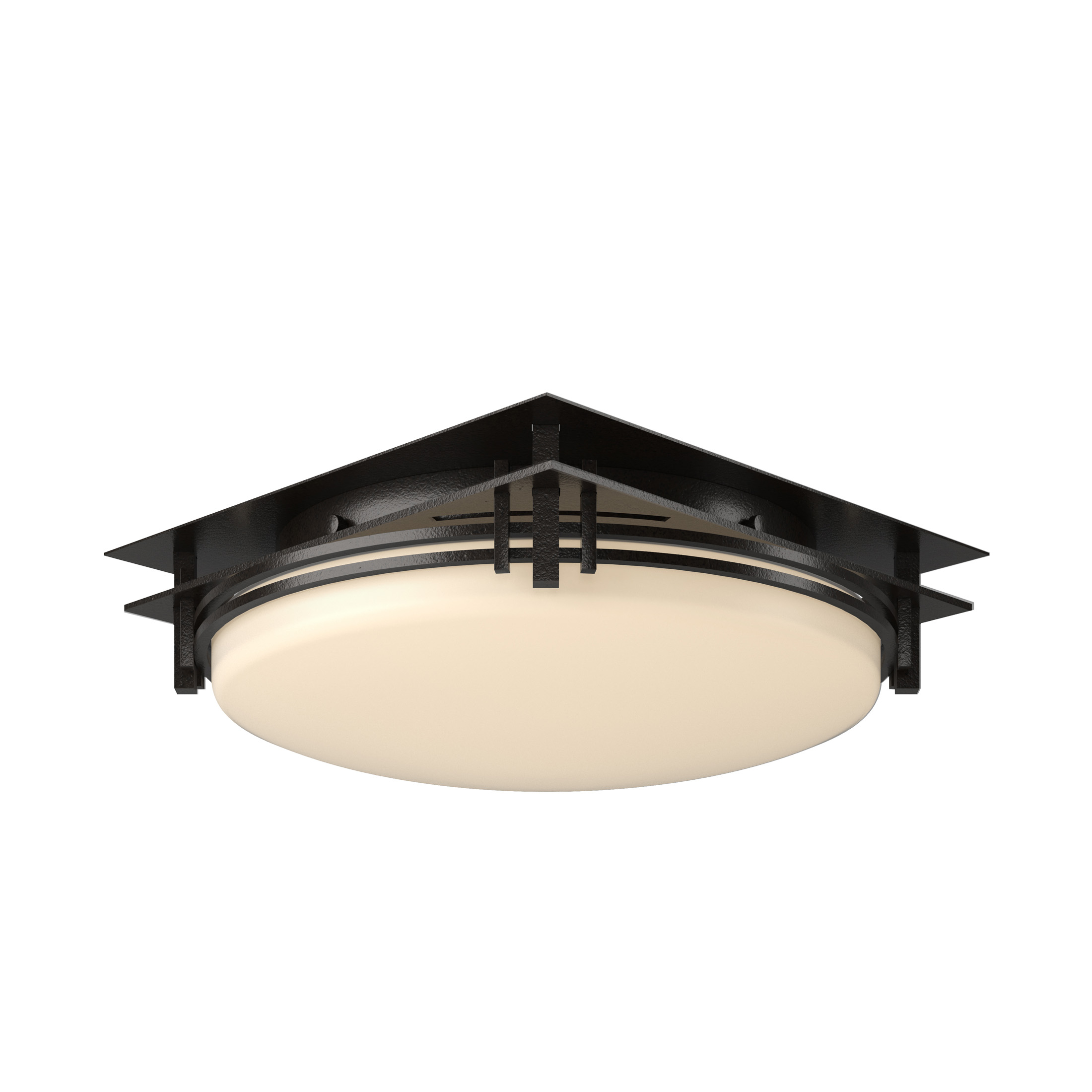 Banded 2 Light 13.6 inch Oil Rubbed Bronze Semi-Flush Ceiling Light