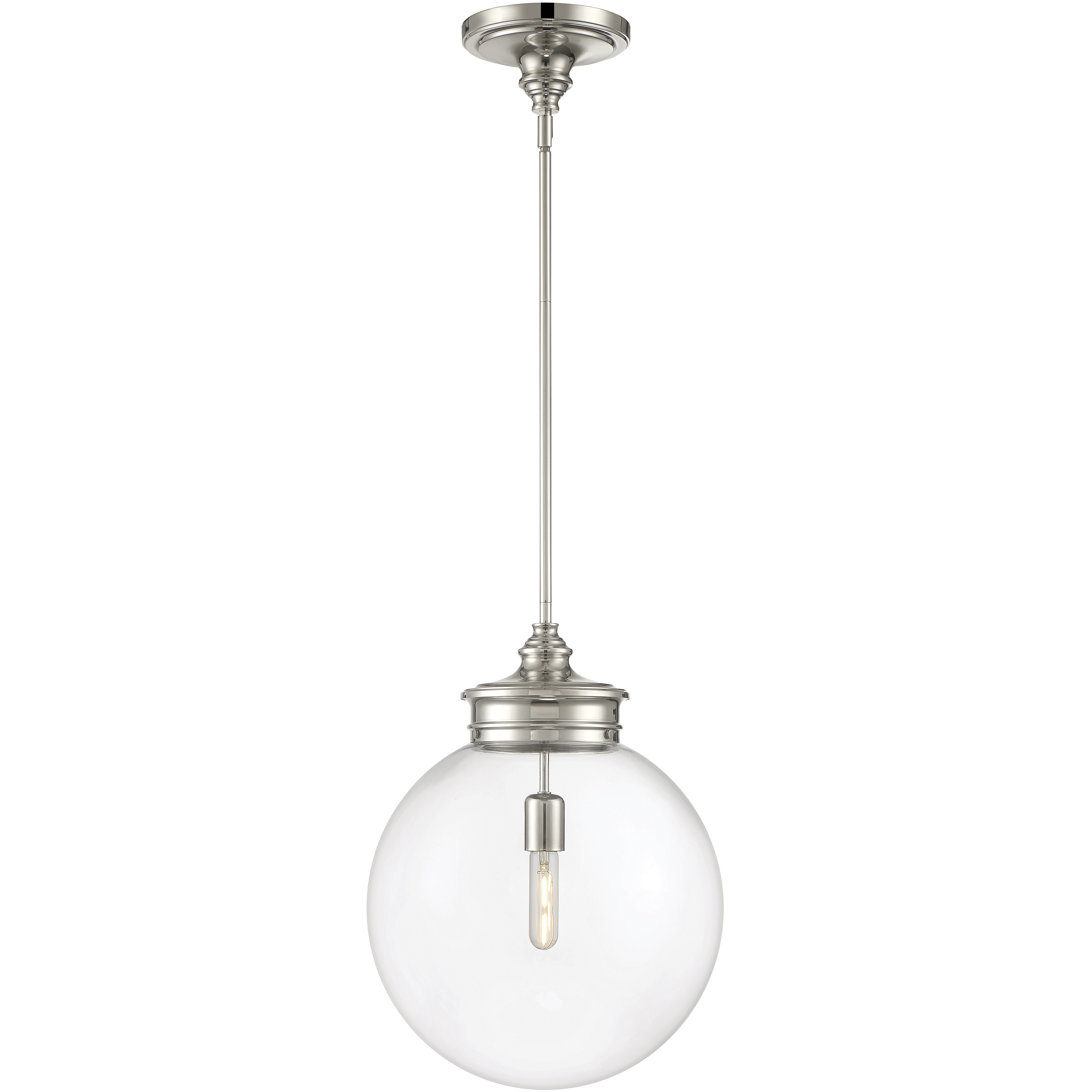 Emma 1 Light 14 inch Polished Nickel Pendant Ceiling Light