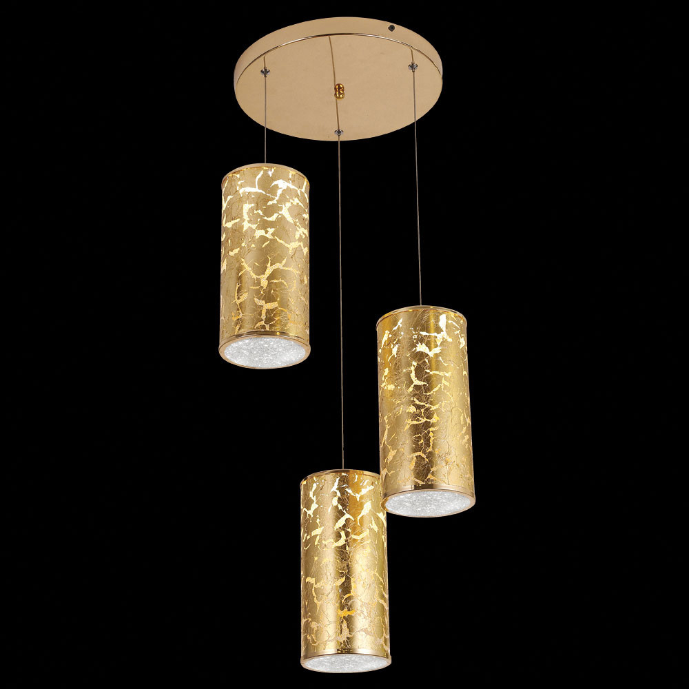 Gold Leaf LED Gold Chandelier Ceiling Light