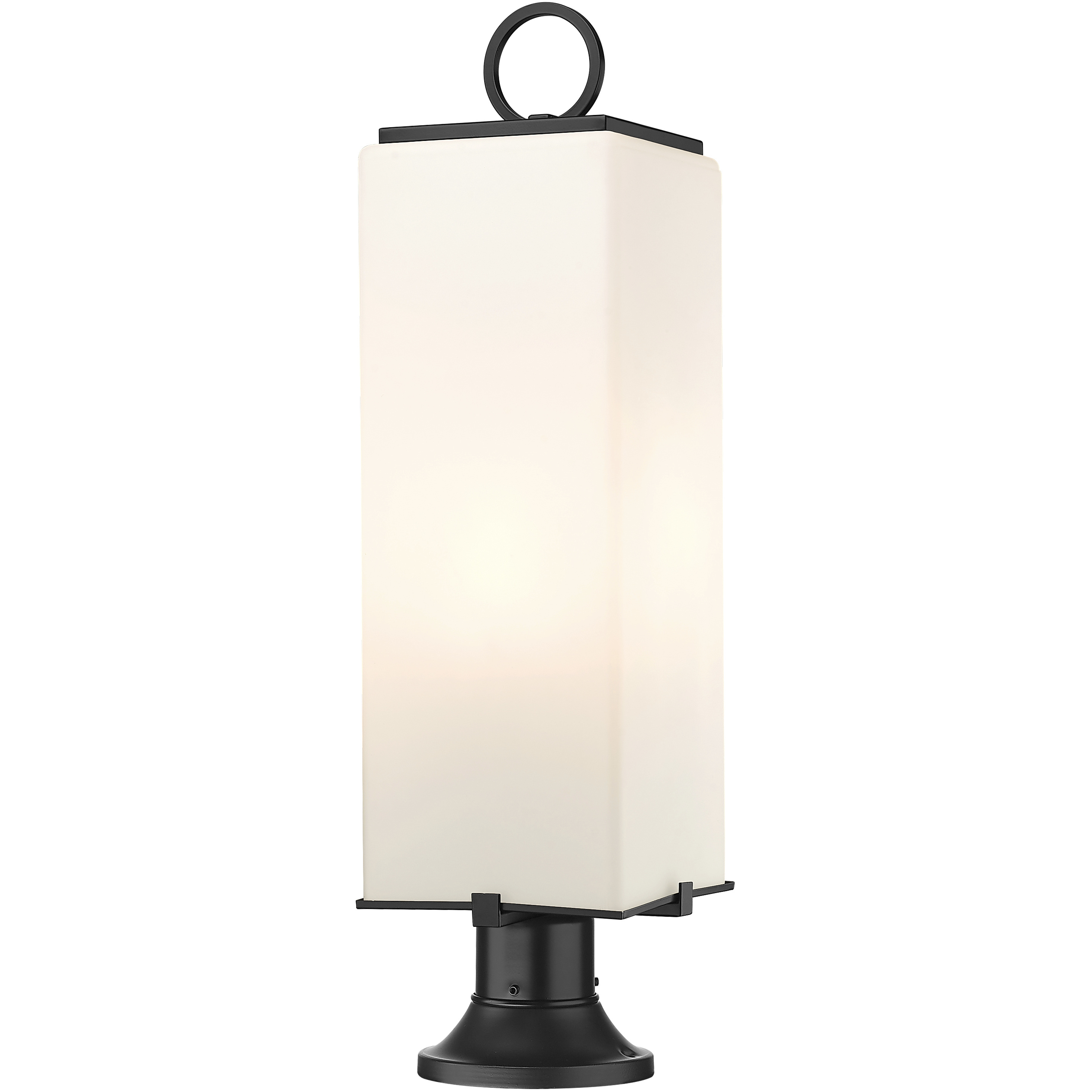 Sana 3 Light 28.5 inch Black Outdoor Pier Mounted Fixture in White Opal Glass