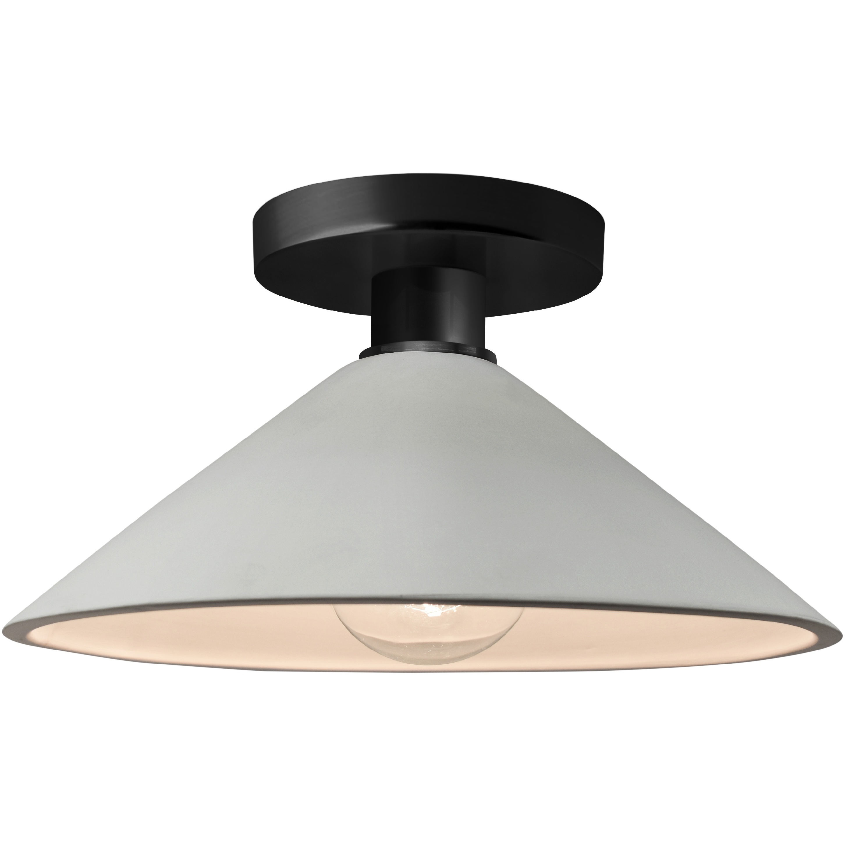 Radiance LED 11.75 inch Matte White and Matte Black Semi Flush Ceiling Light