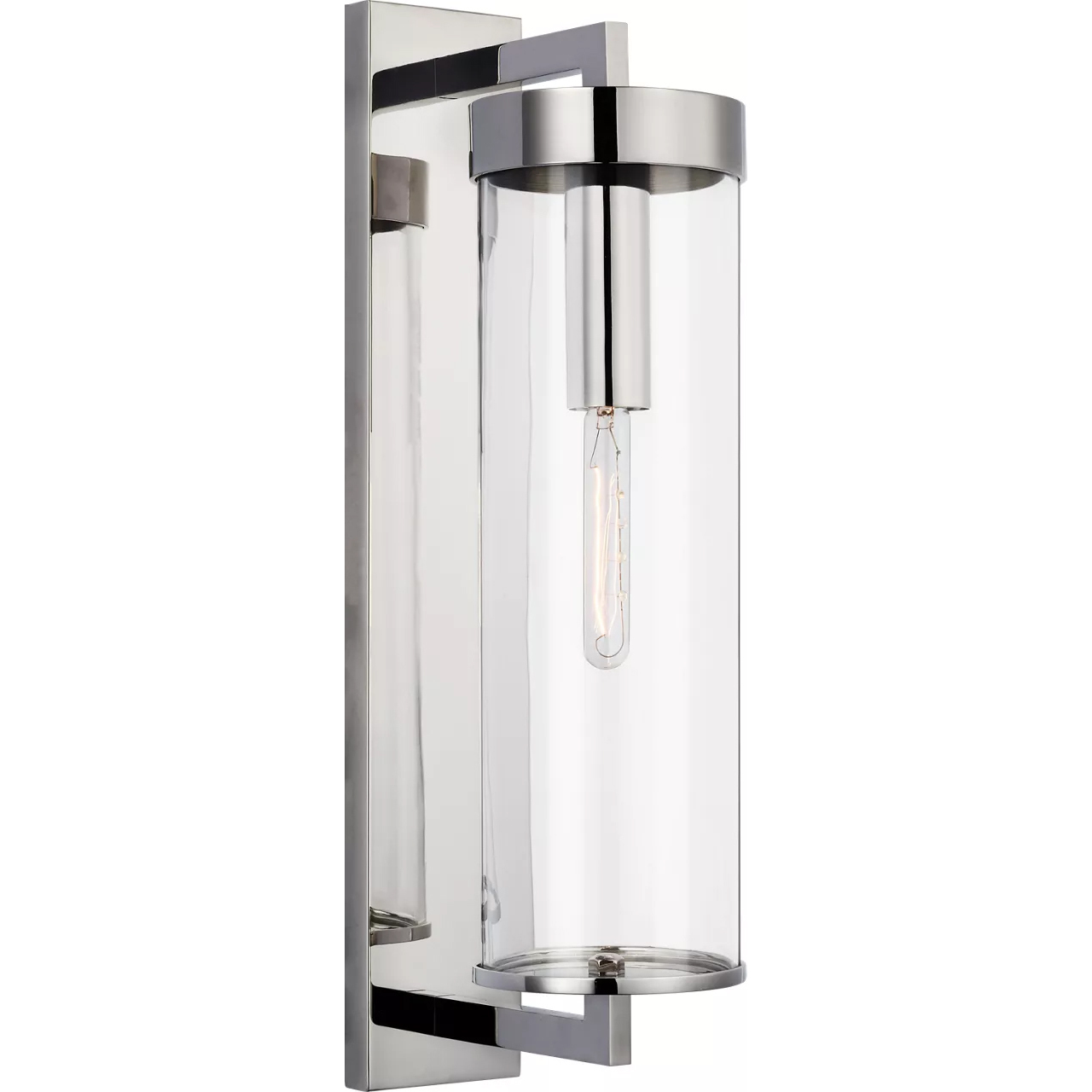 Kelly Wearstler Liaison 1 Light 20 inch Polished Nickel Outdoor Bracketed Wall Sconce in Clear Glass, Large