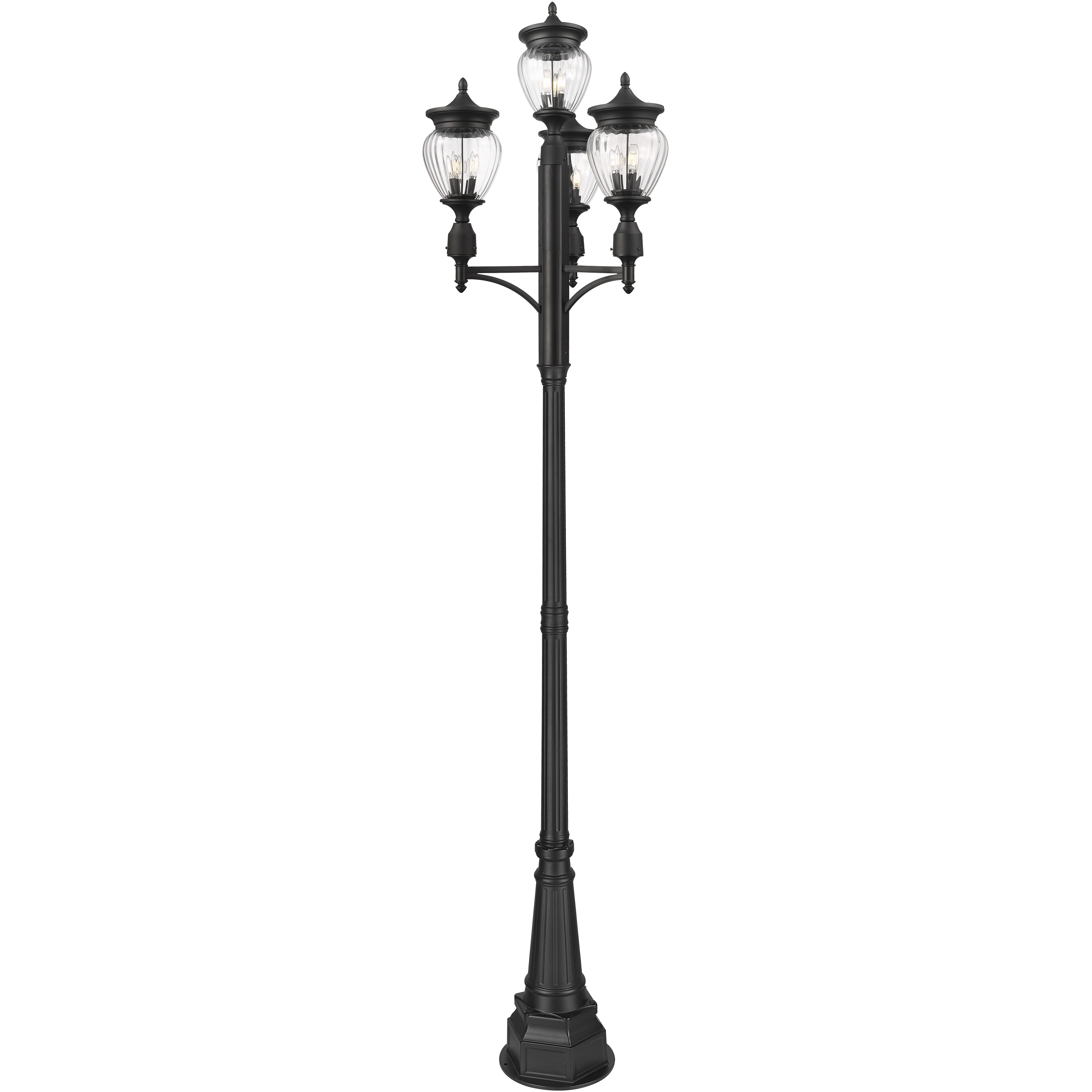 Davina 3 Light 125.75 inch Black Outdoor Post Mounted Fixture in G9