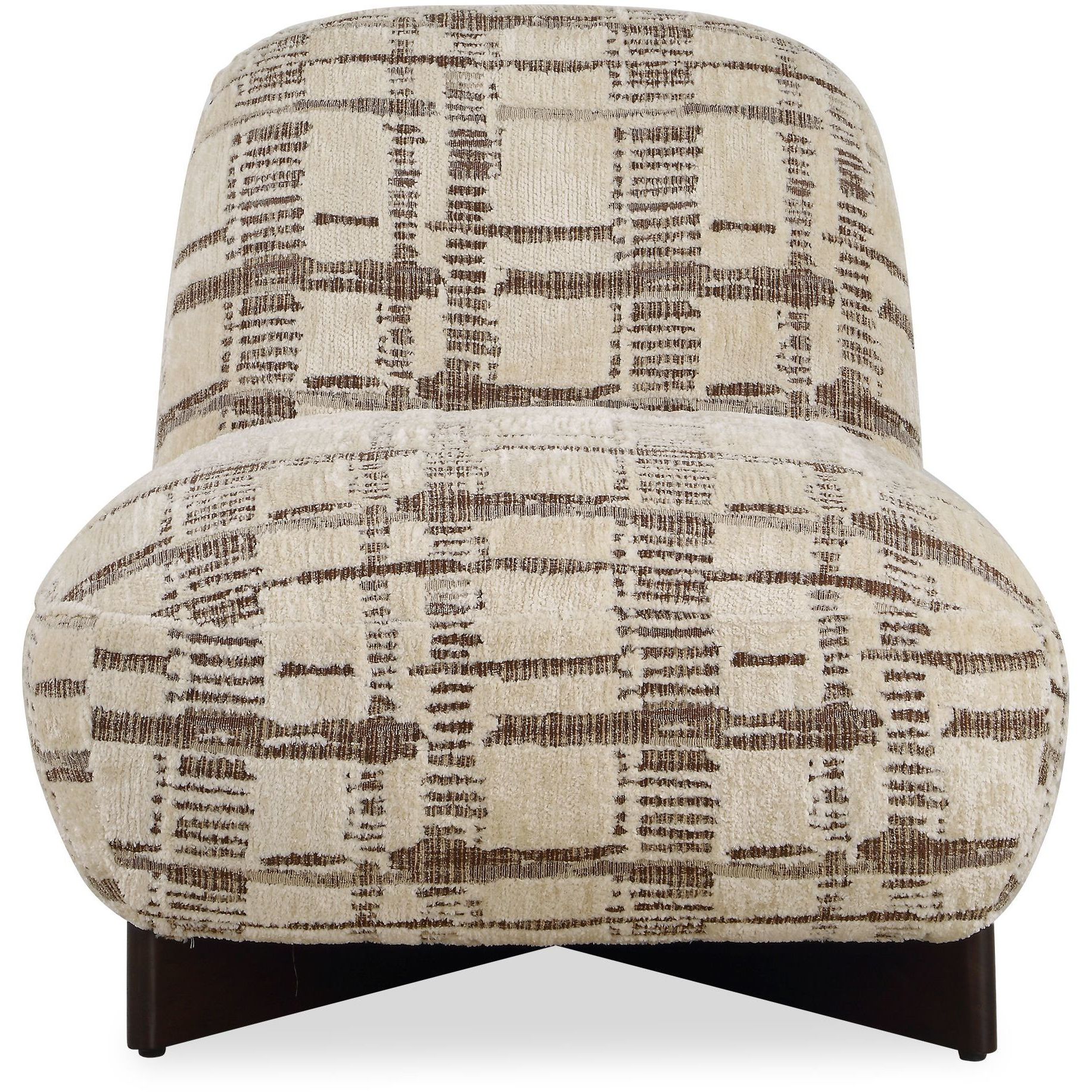 Evans Mocha and Caramel and Dark Walnut Armless Accent Chair