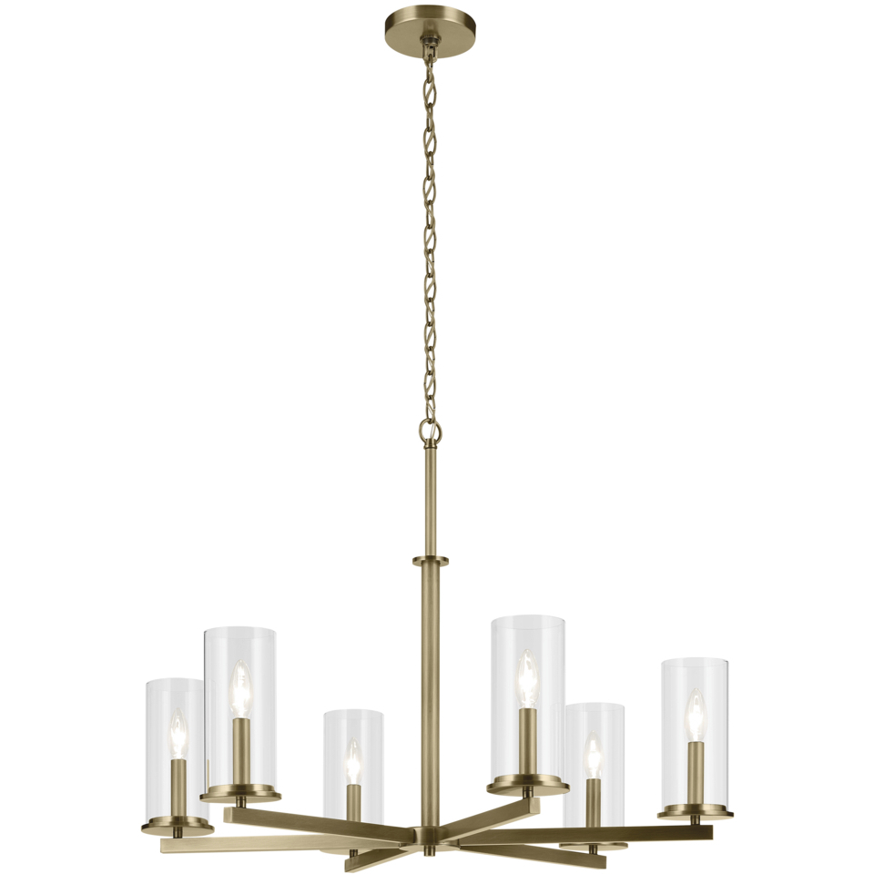 Crosby 6 Light Natural Brass Chandelier Ceiling Light