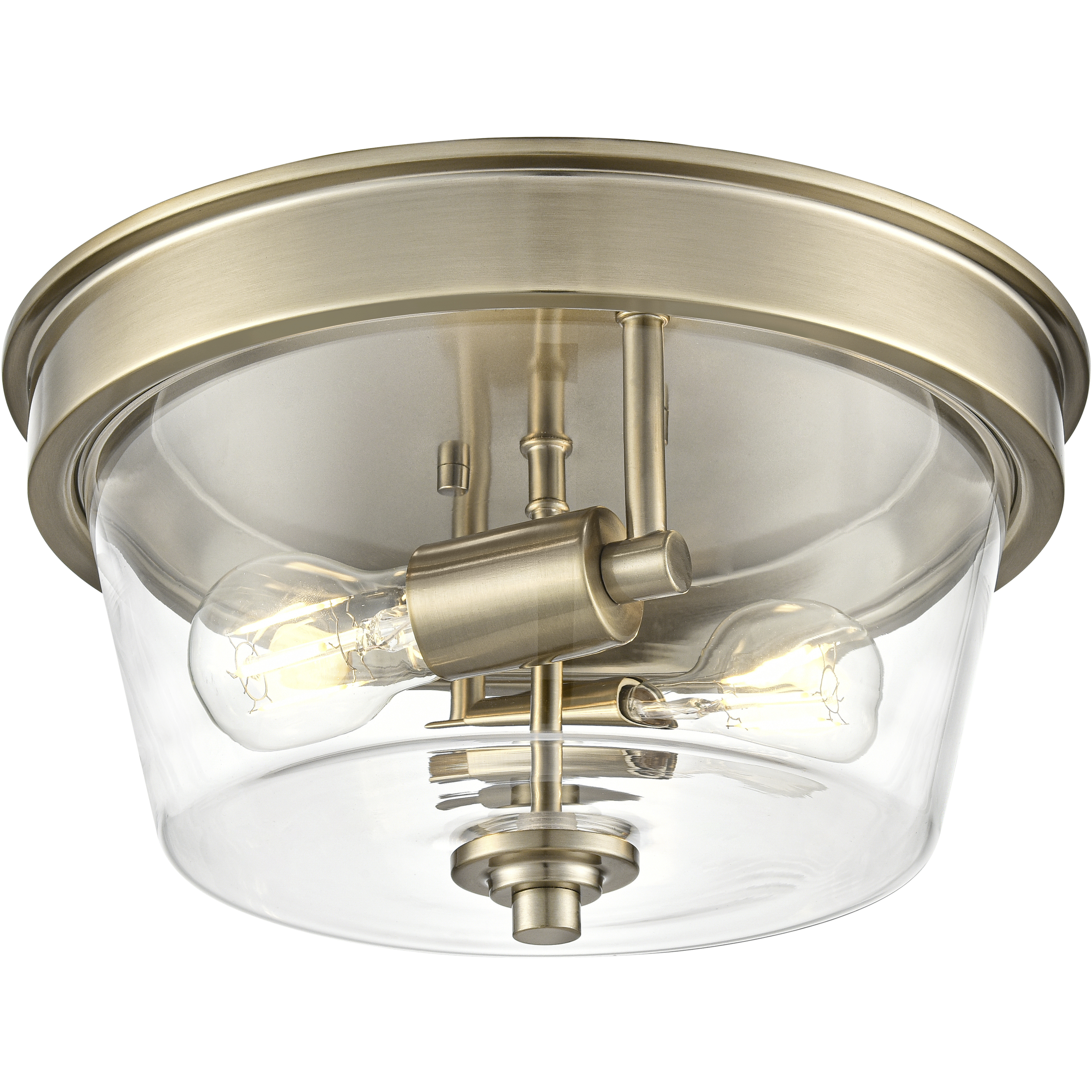 Strayhan 2 Light 13 inch Modern Gold Flush Mount Ceiling Light