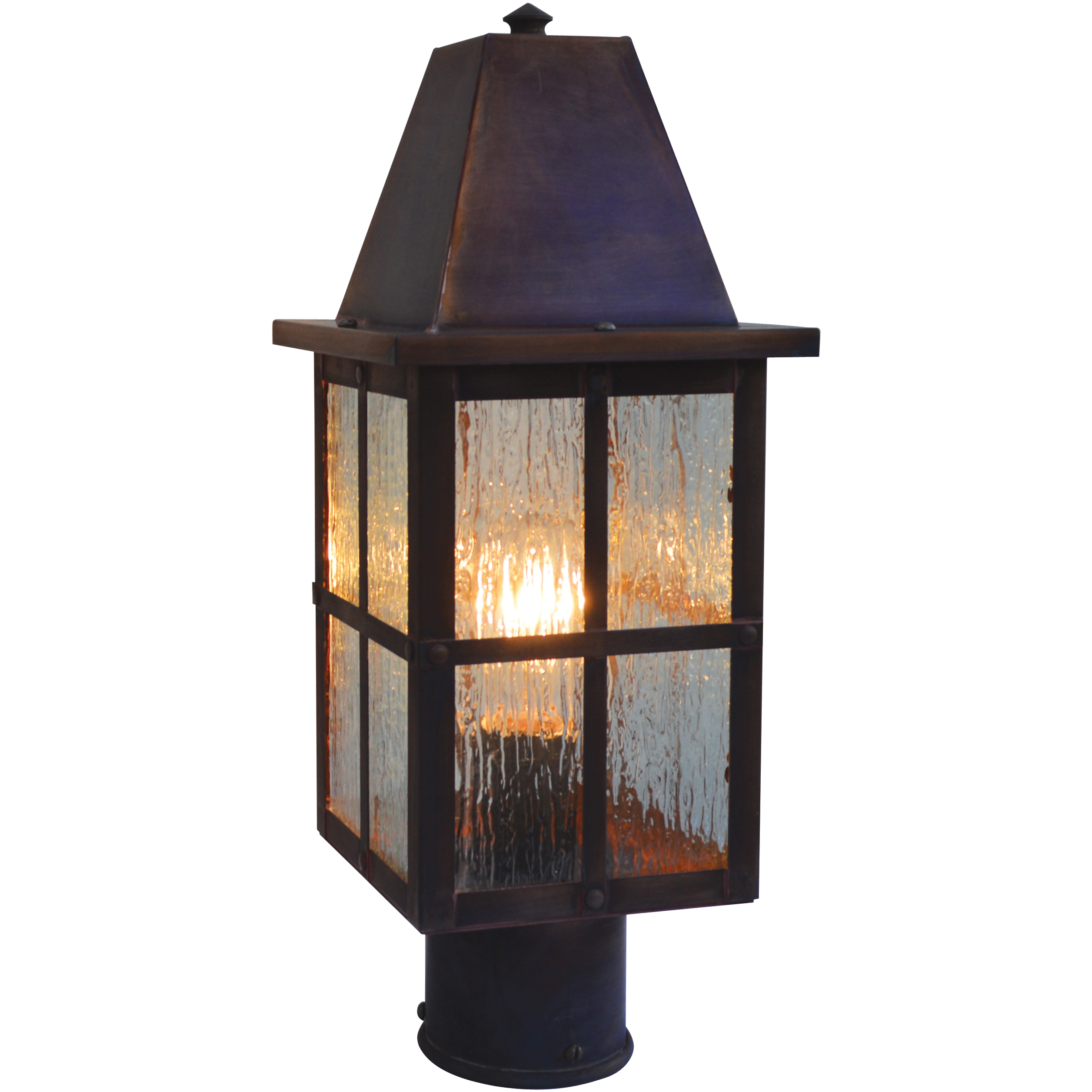Hartford 1 Light 16.5 inch Rustic Brown Post Mount in Tan