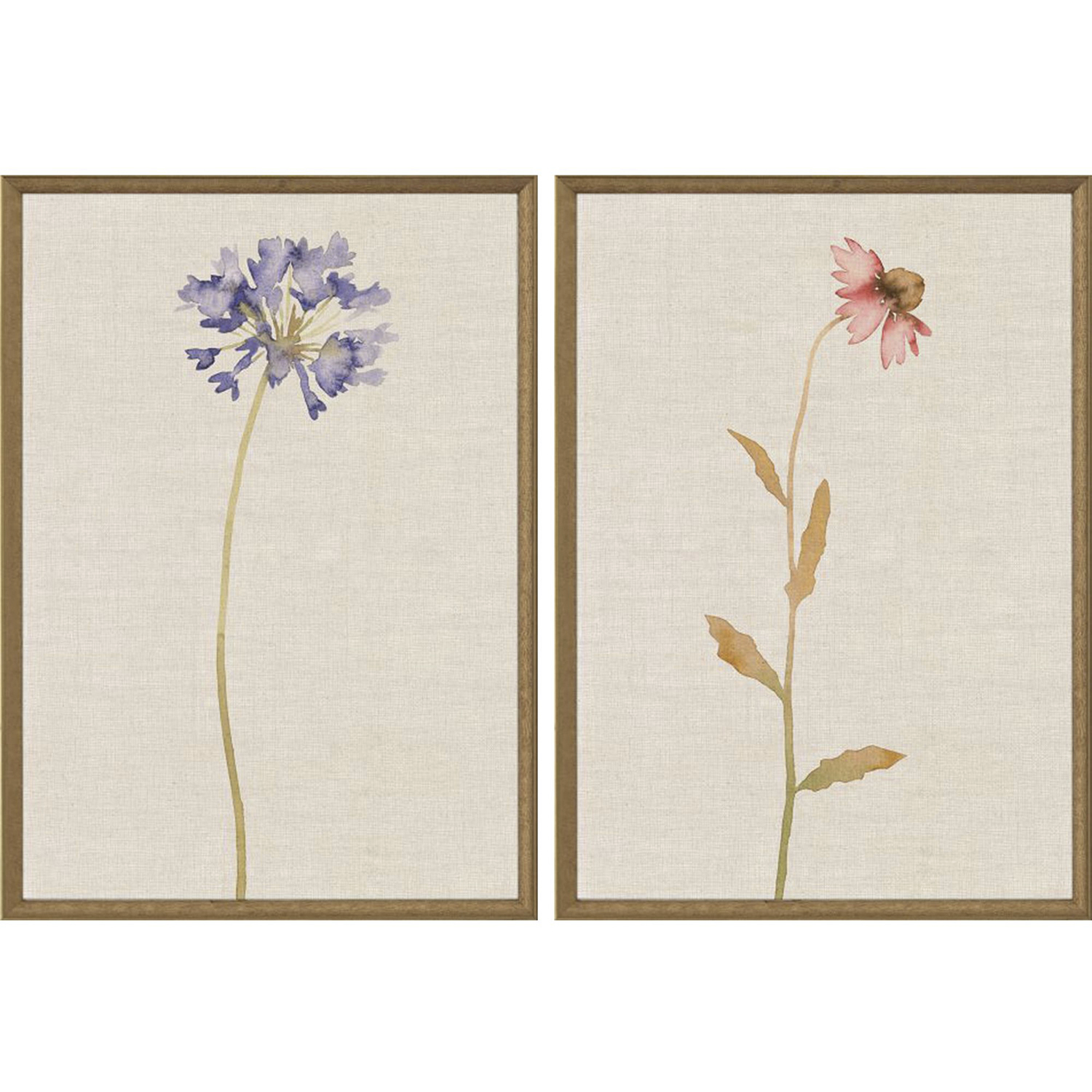 Wild Flourish Multi and Beige and Pink and Purple Framed Art