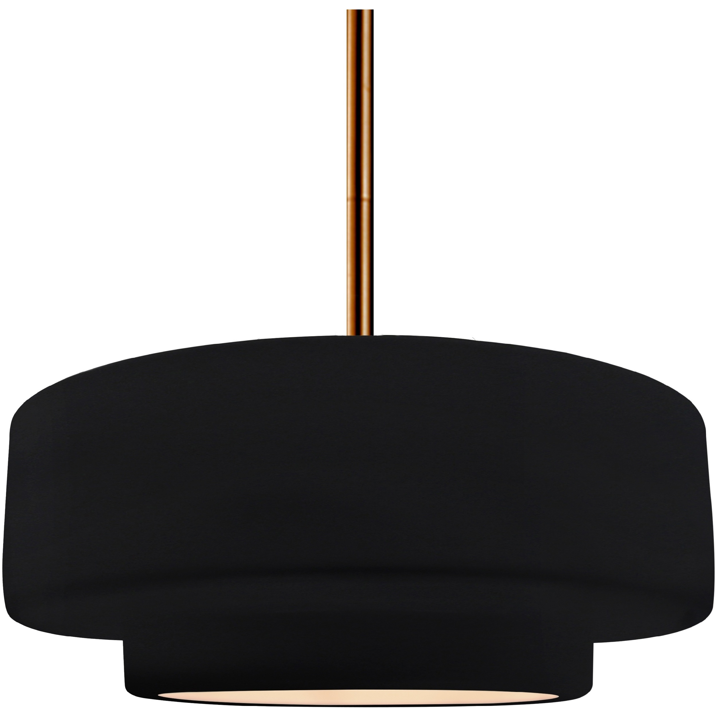 Radiance Collection - Tier Pendant Ceiling Light in Brushed Brass, Black Cord, Replaceable Bulb, Gloss Black, 14.5W x 5.25H, Form+Finish+Function