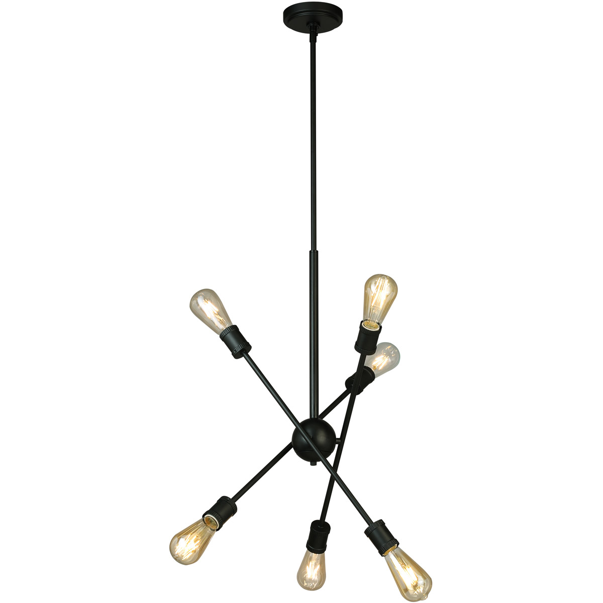 Etris Row 6 Light 22.99 inch Black Pendant Ceiling Light