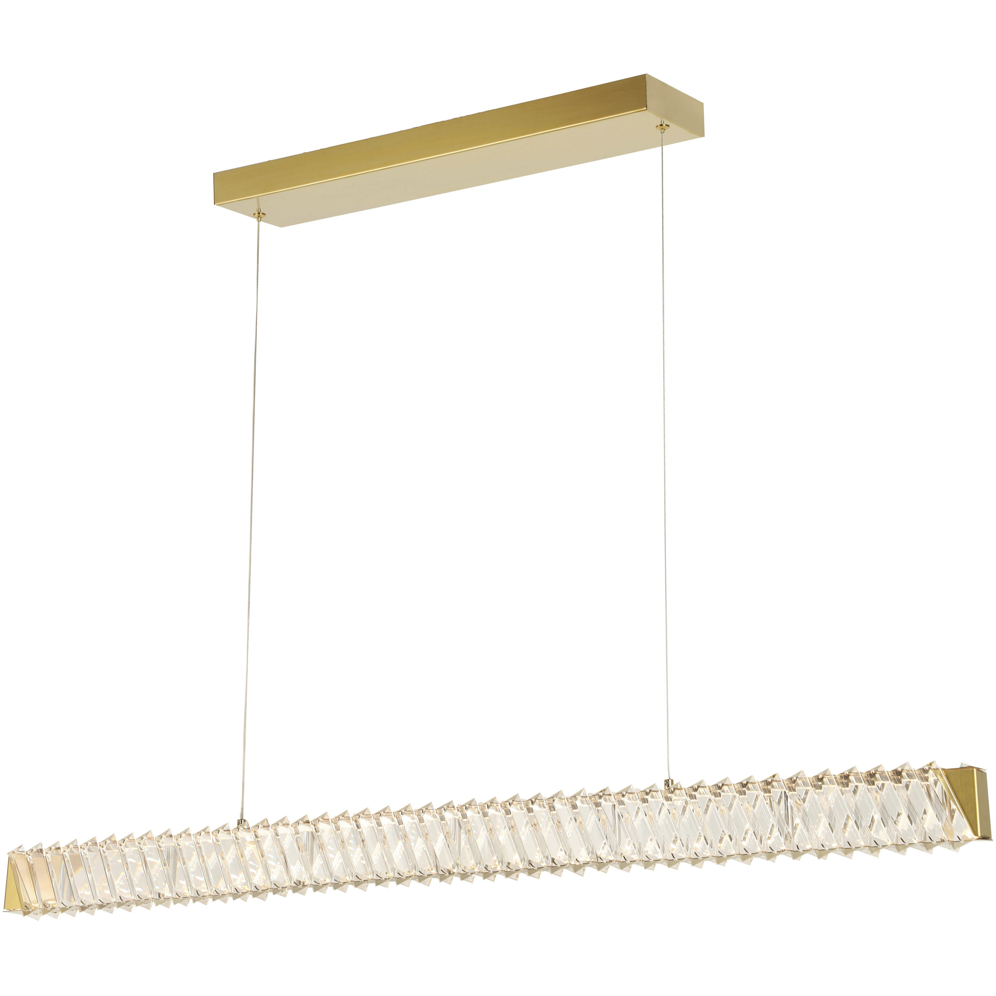 Golden Ratio 1 Light 43.3 inch Satin Gold Linear Pendant Ceiling Light