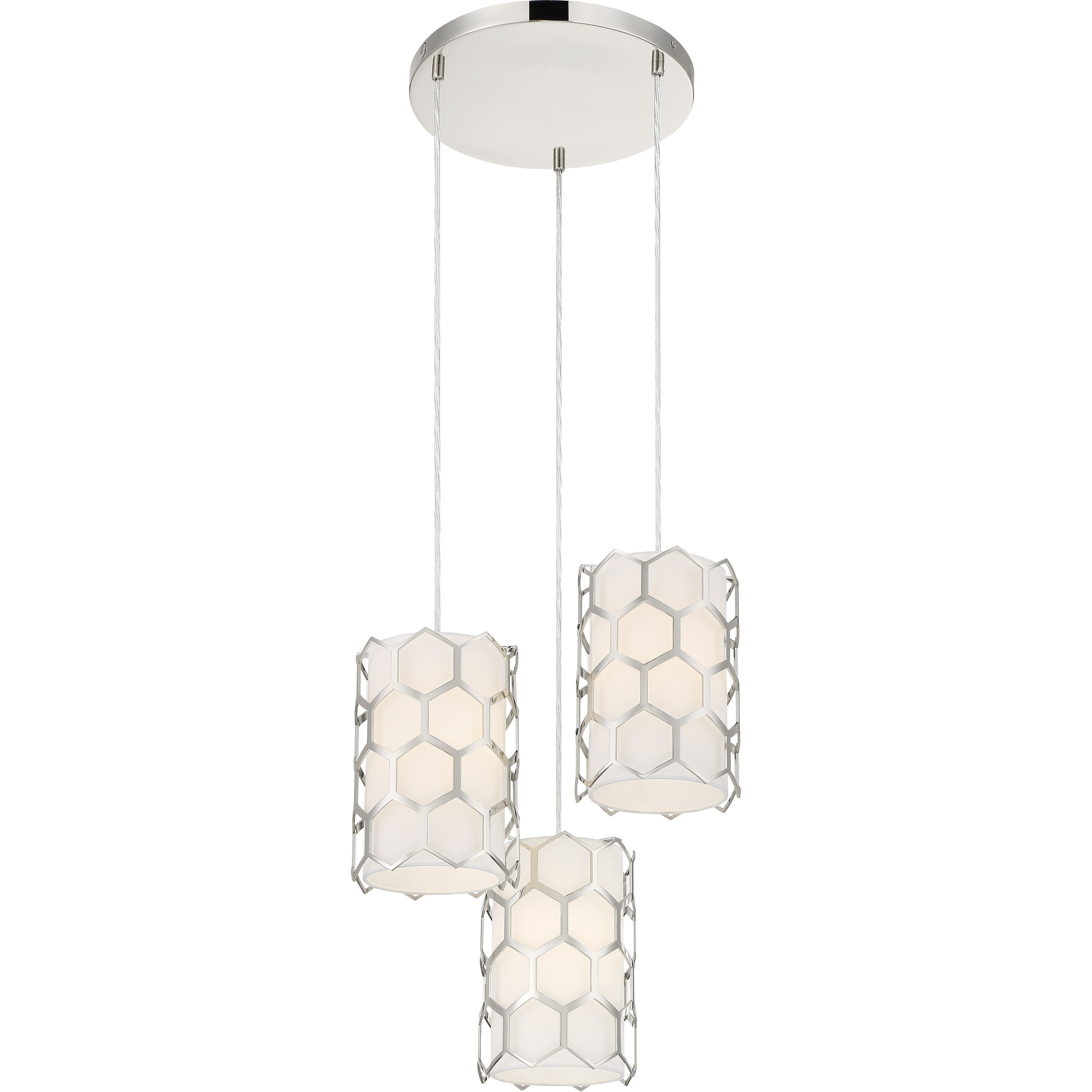 Missing Link 3 Light 18 inch Polished Nickel Pendant Ceiling Light