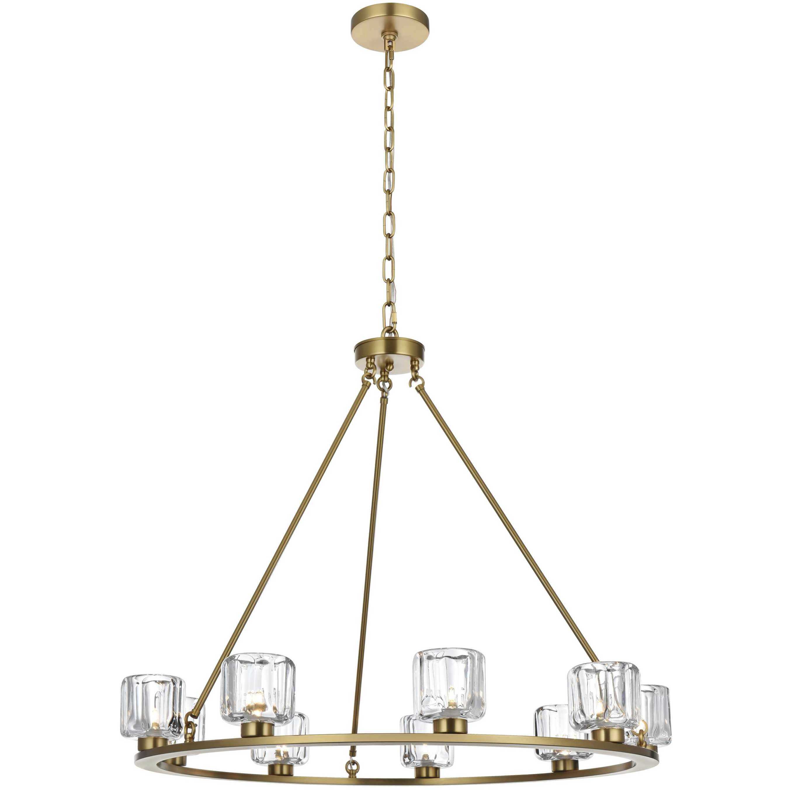 Cadence 9 Light 36 inch Satin Gold Chandelier Ceiling Light