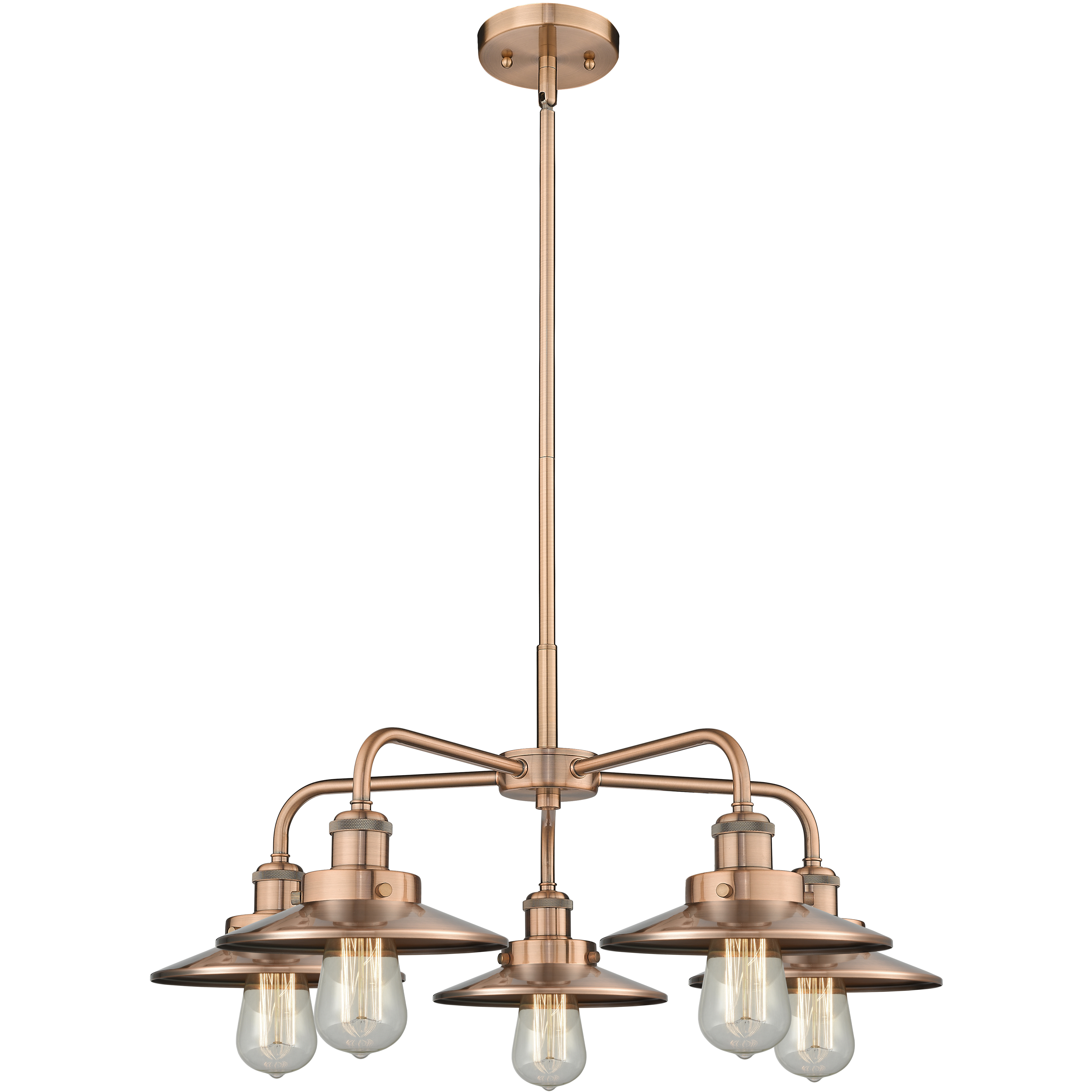 Ballston Urban 5 Light 26 inch Antique Copper Chandelier Ceiling Light