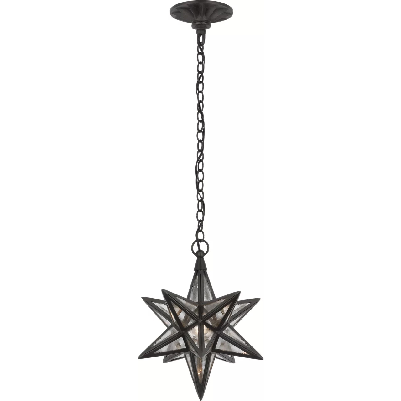 Chapman & Myers Moravian Star LED 11.5 inch Aged Iron Star Lantern Ceiling Light, Small
