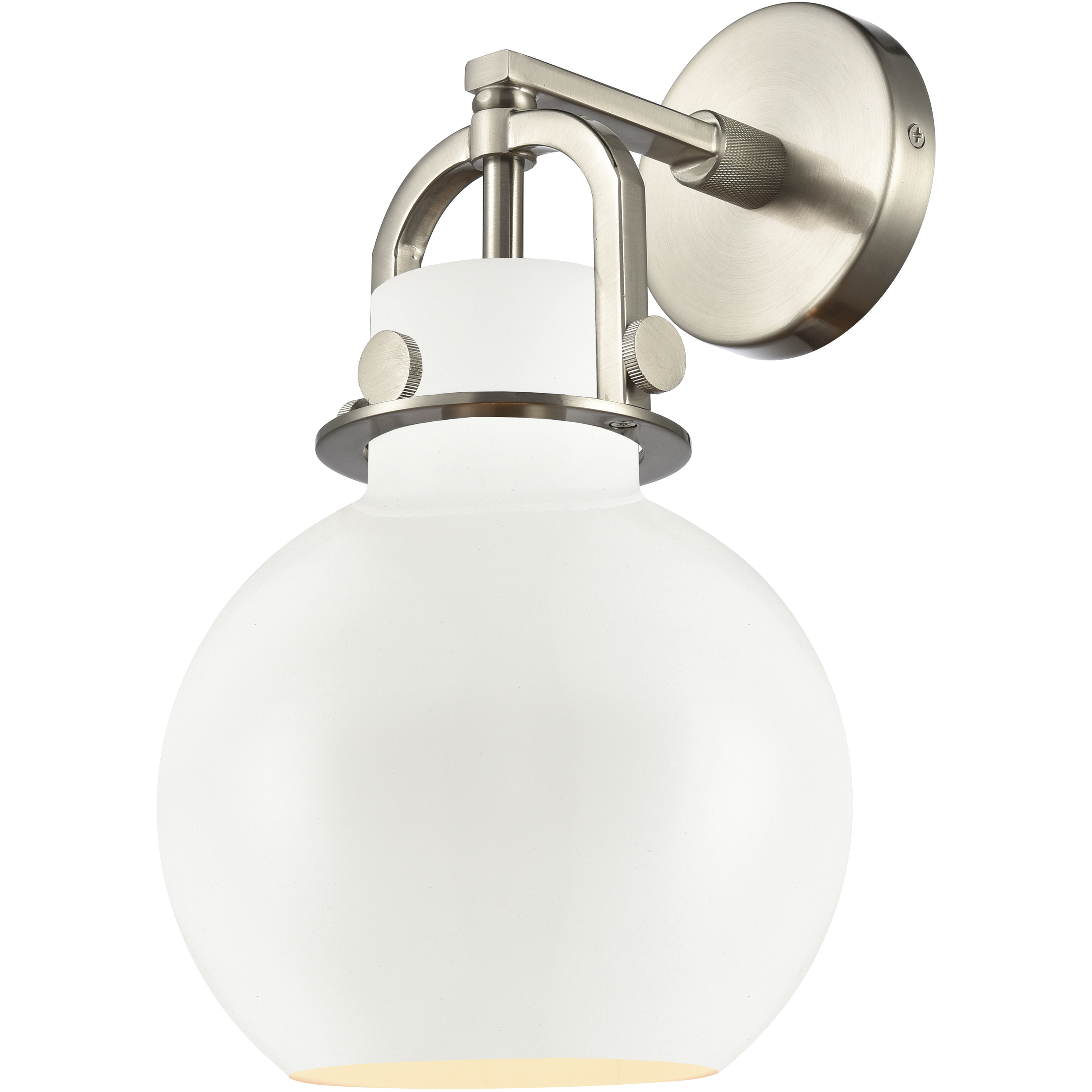Newton Sphere 1 Light 8 inch Satin Nickel Sconce Wall Light